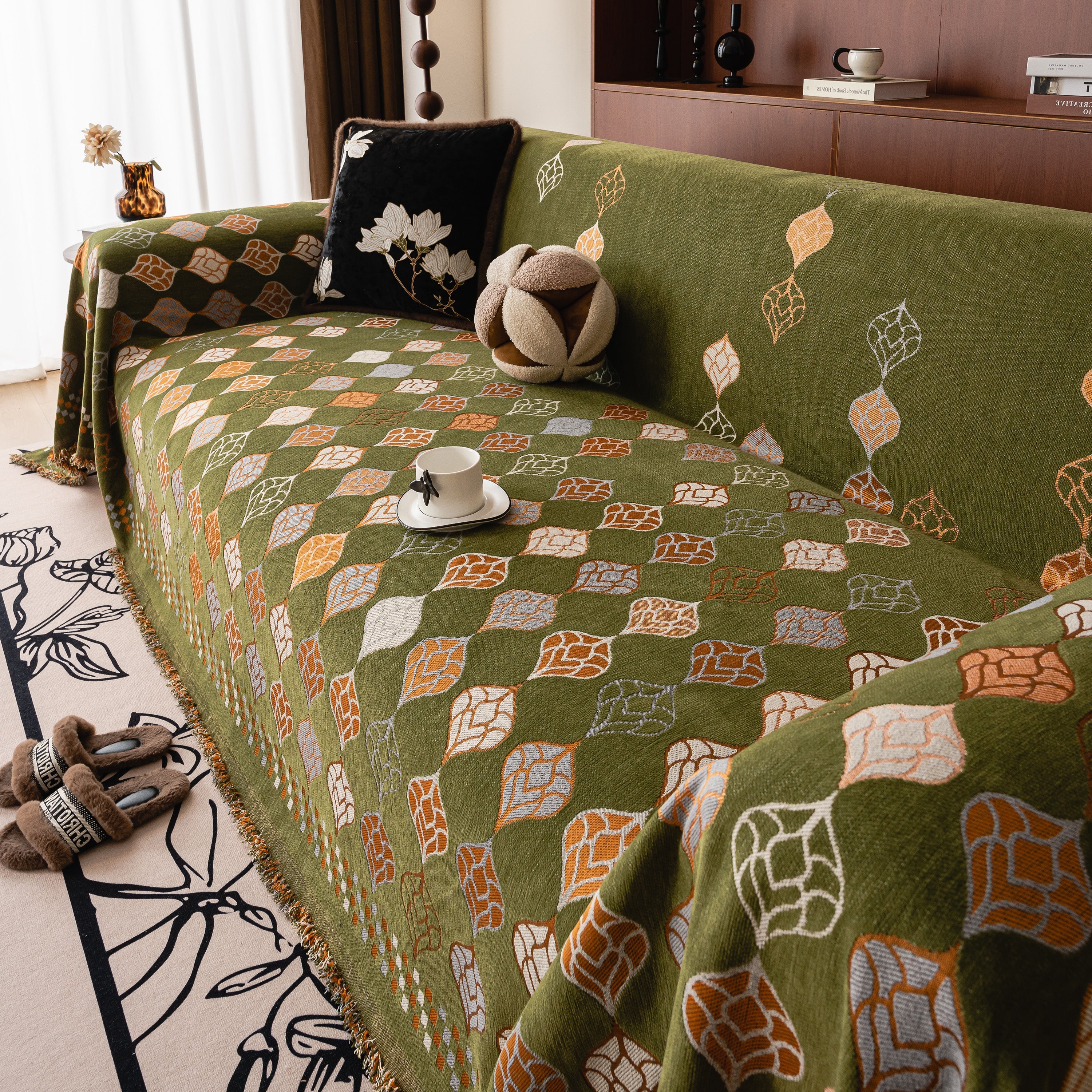 Boho Geometric Sofa Slipcovers Chenille Scratch Resistant Couch Protective Covers - Image 94