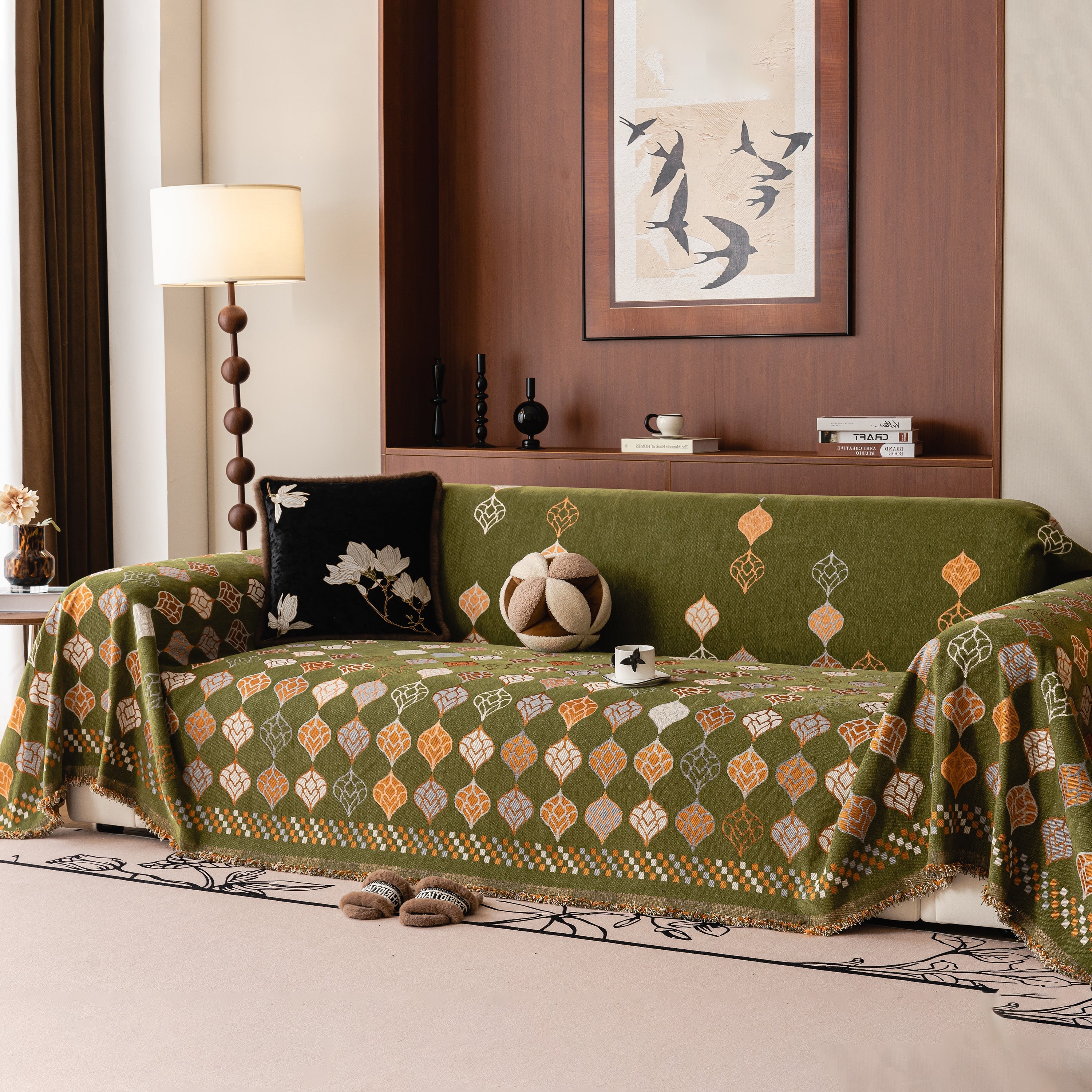 Boho Geometric Sofa Slipcovers Chenille Scratch Resistant Couch Protective Covers - Image 98