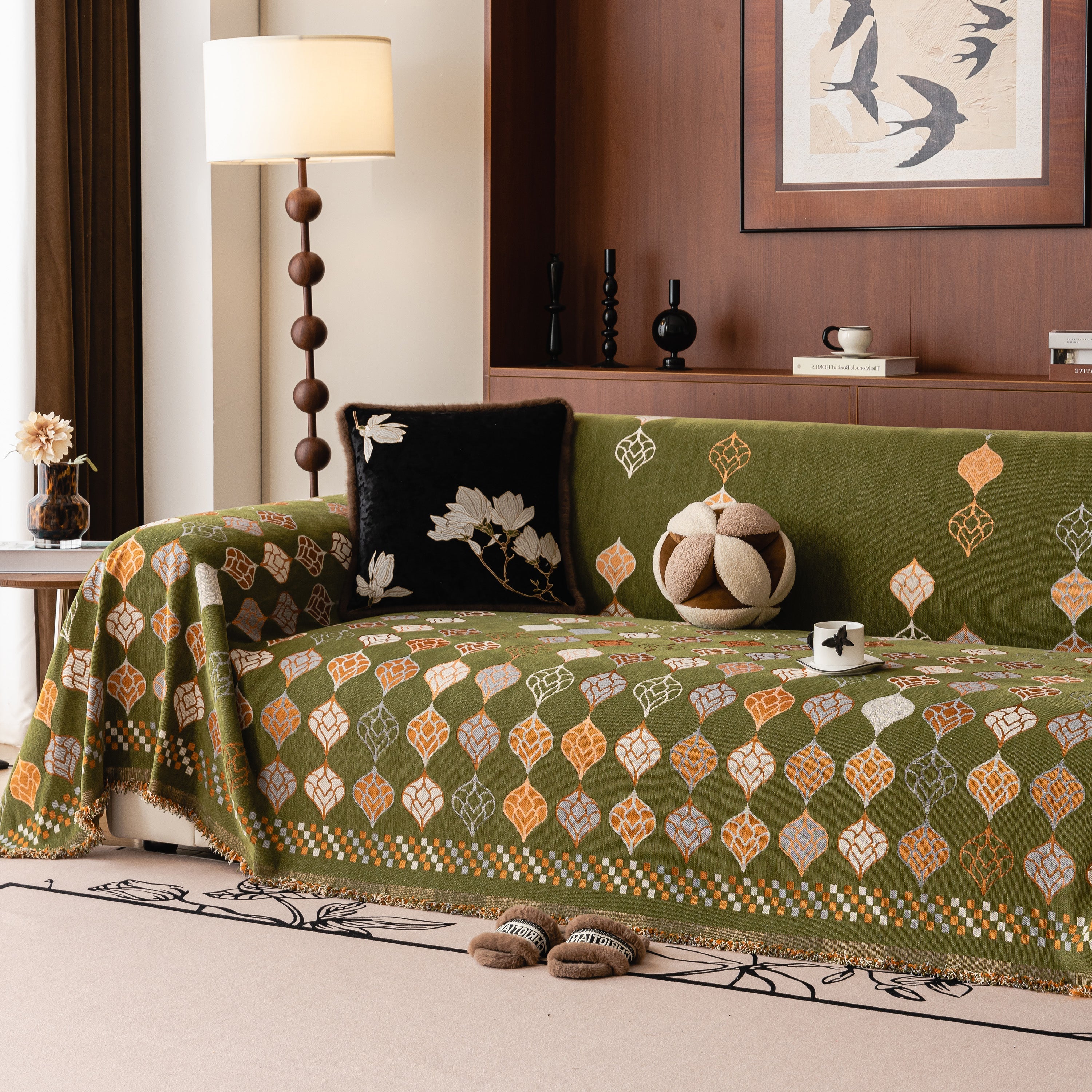 Boho Geometric Sofa Slipcovers Chenille Scratch Resistant Couch Protective Covers - Image 99