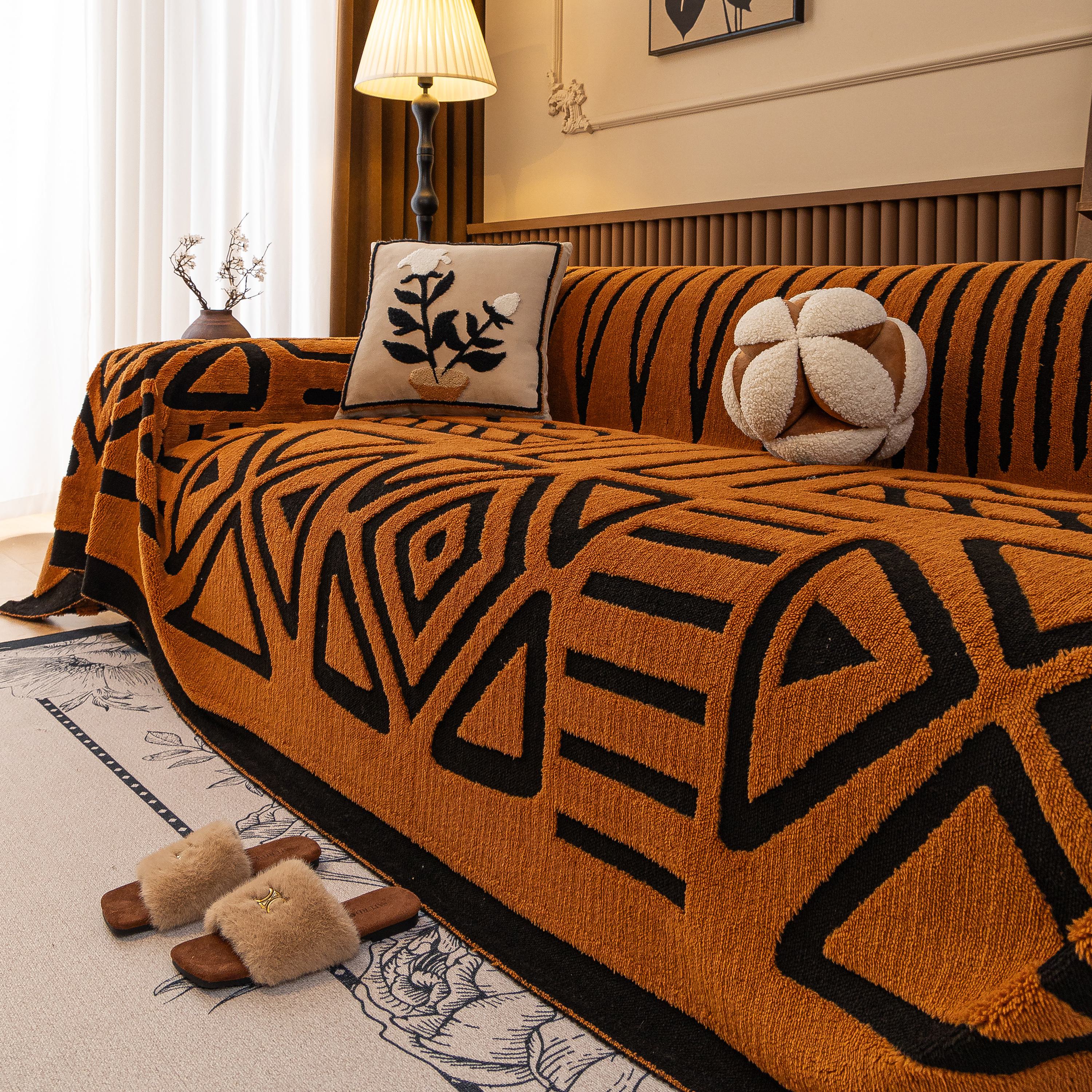 Boho Plush Couch Cover Bohemian Throw Blanket Decor Covers Sofa Chair Furniture Bed - Image 100