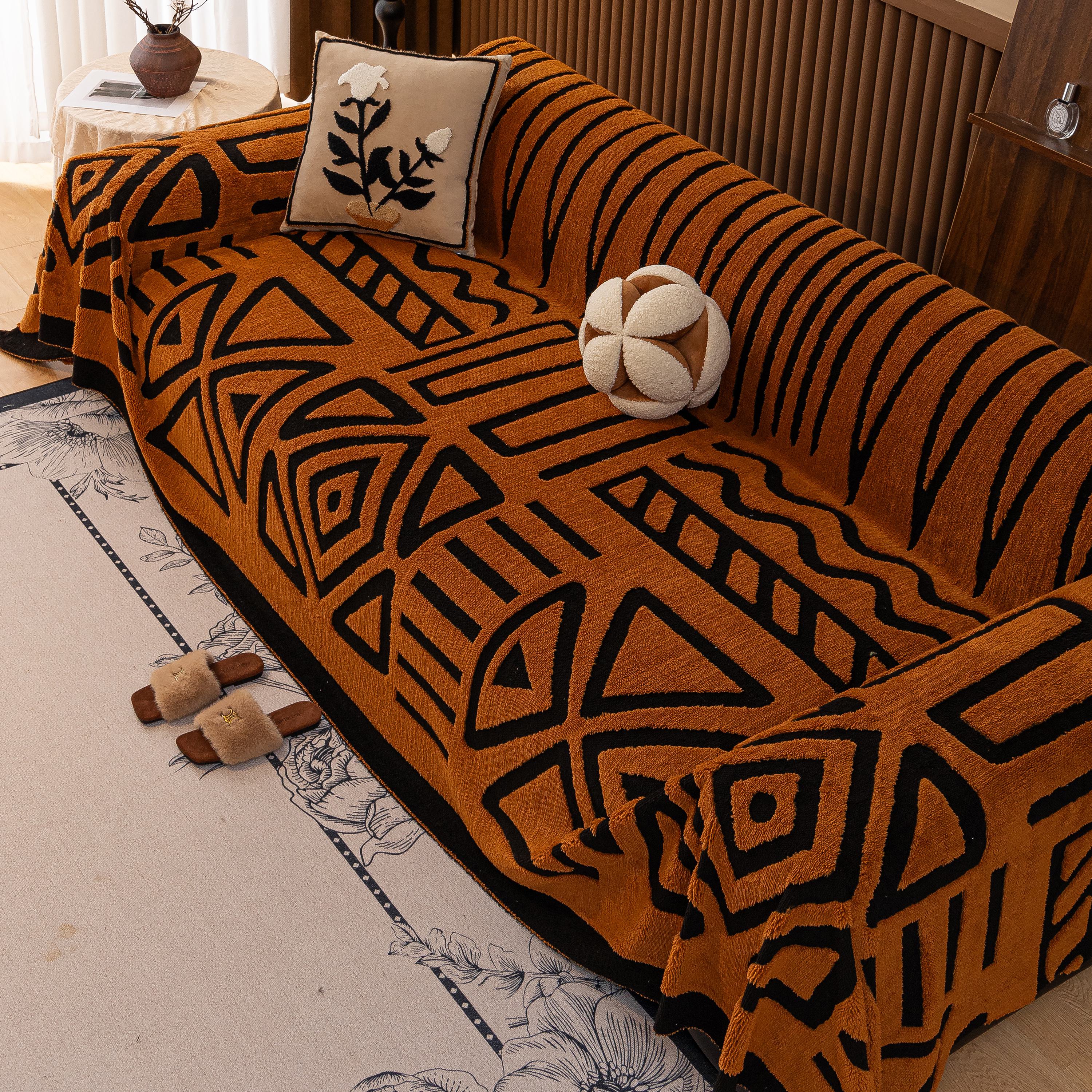 Boho Plush Couch Cover Bohemian Throw Blanket Decor Covers Sofa Chair Furniture Bed - Image 101