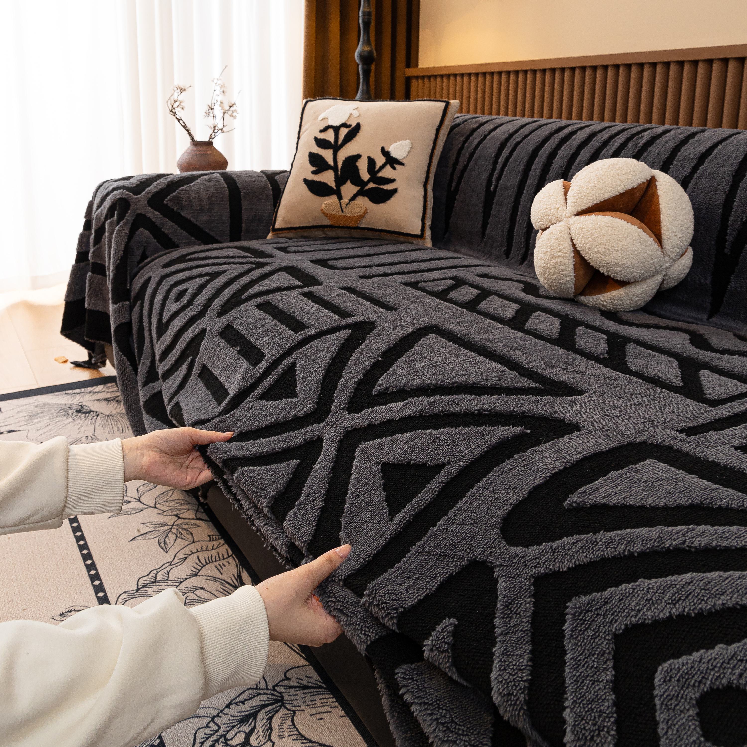 Boho Plush Couch Cover Bohemian Throw Blanket Decor Covers Sofa Chair Furniture Bed - Image 11