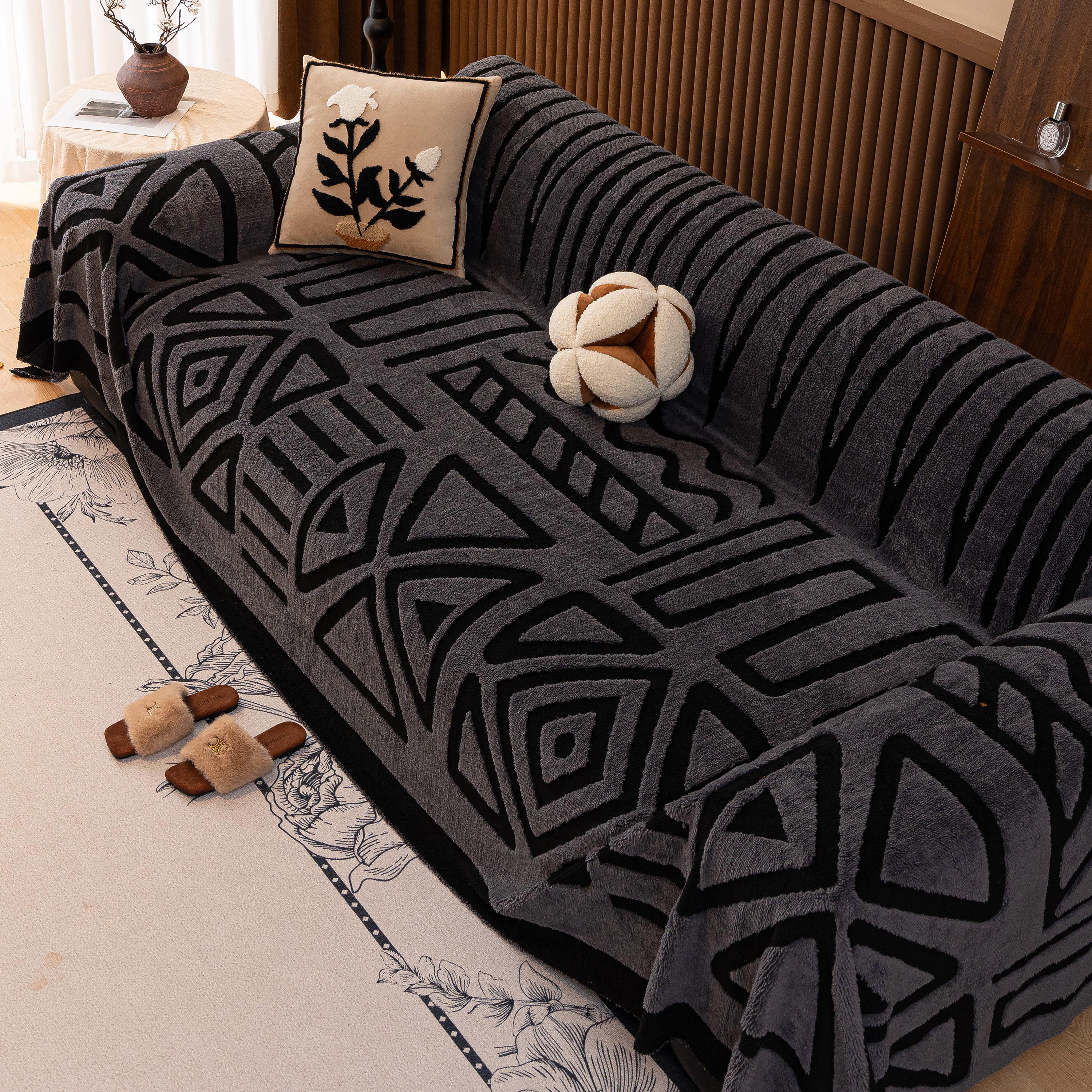 Boho Plush Couch Cover Bohemian Throw Blanket Decor Covers Sofa Chair Furniture Bed - Image 17