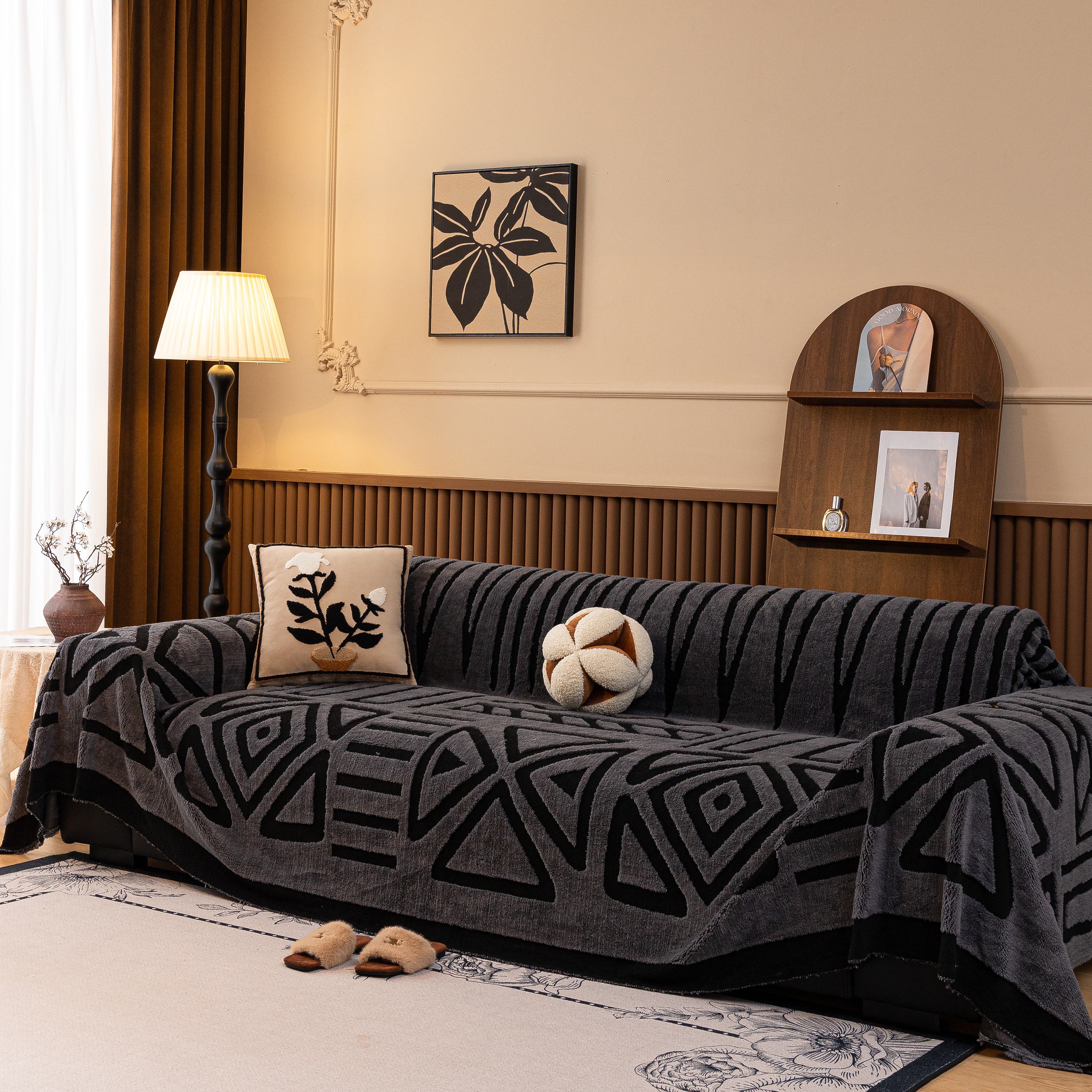 Boho Plush Couch Cover Bohemian Throw Blanket Decor Covers Sofa Chair Furniture Bed - Image 18