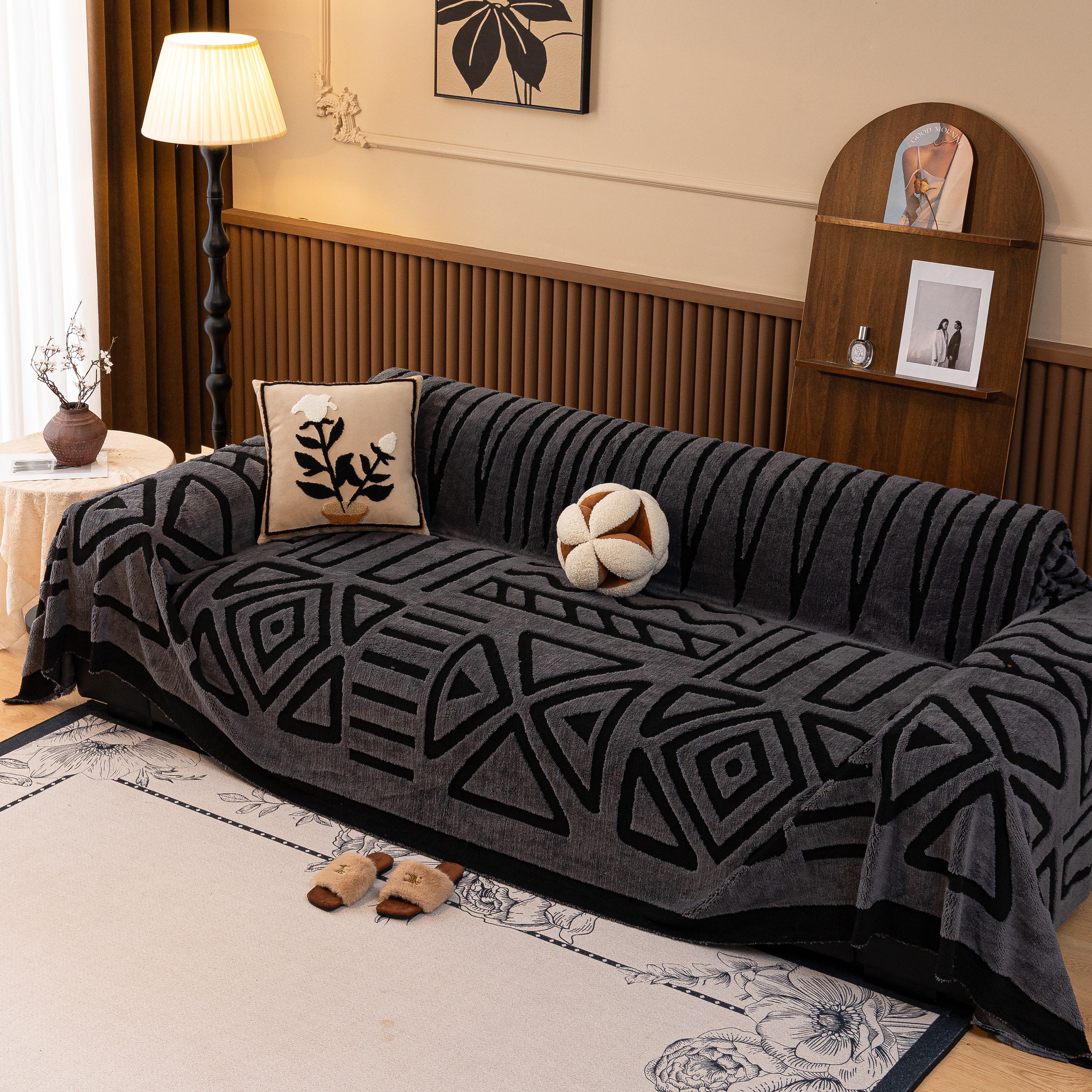 Boho Plush Couch Cover Bohemian Throw Blanket Decor Covers Sofa Chair Furniture Bed - Image 19