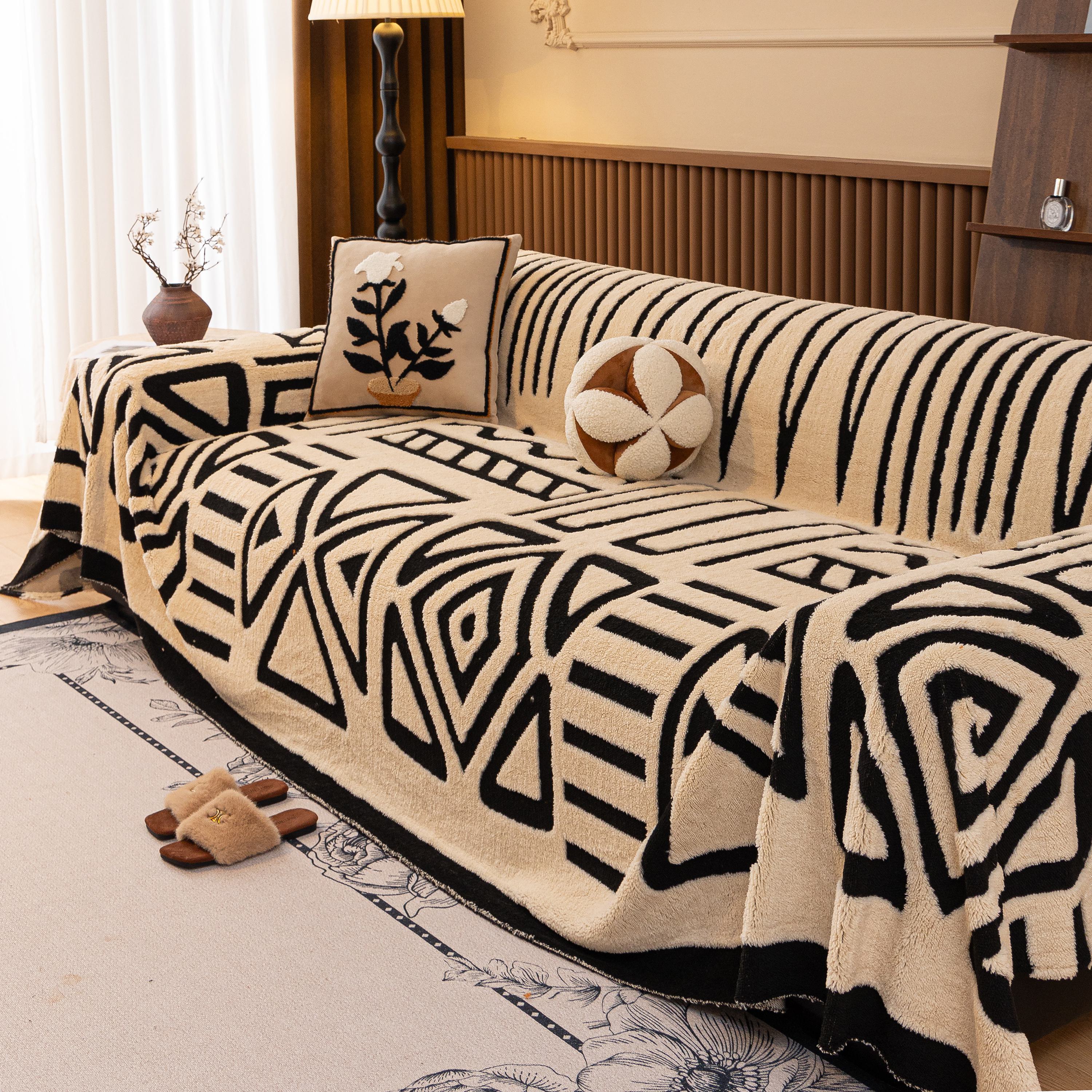 Boho Plush Couch Cover Bohemian Throw Blanket Decor Covers Sofa Chair Furniture Bed - Image 26