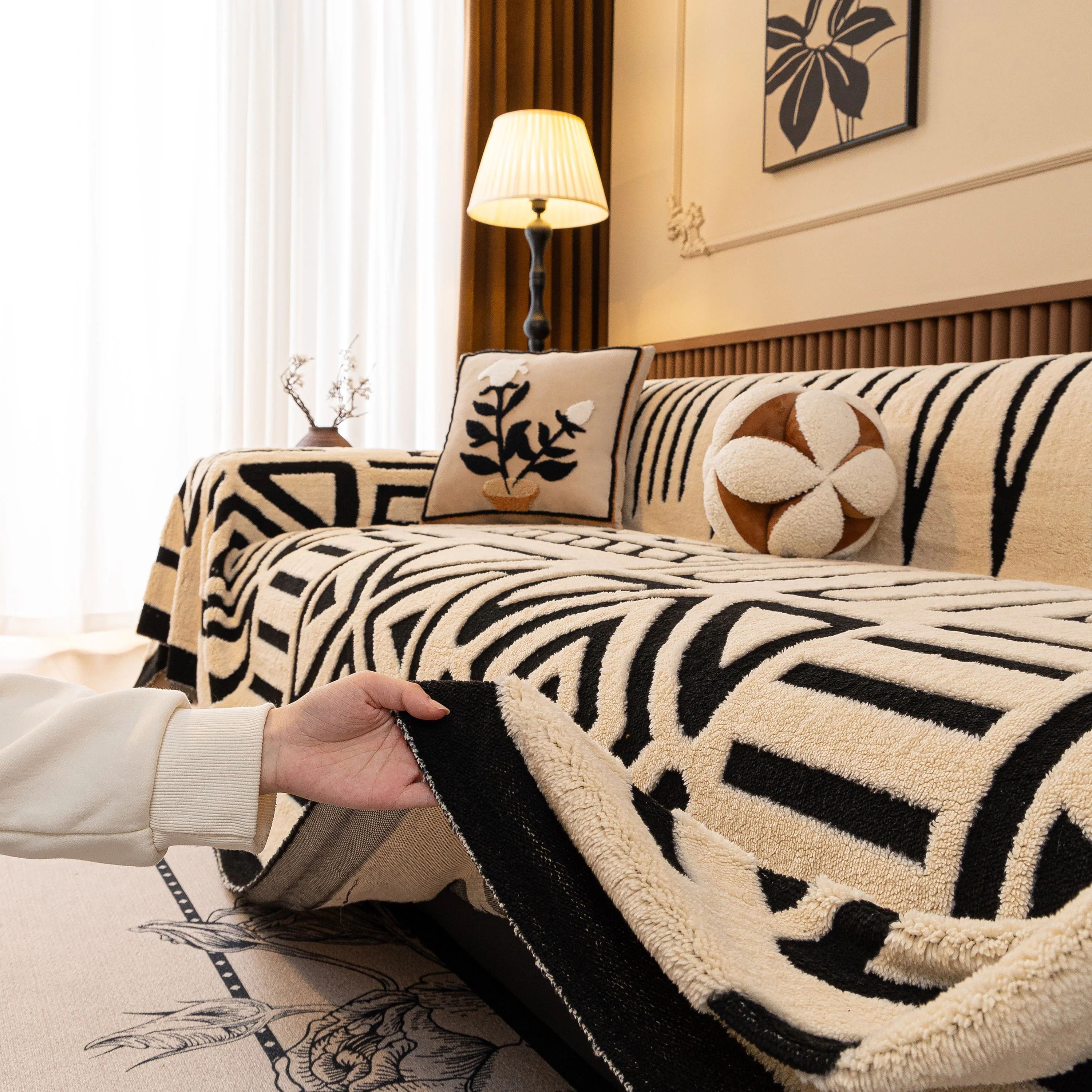 Boho Plush Couch Cover Bohemian Throw Blanket Decor Covers Sofa Chair Furniture Bed - Image 33