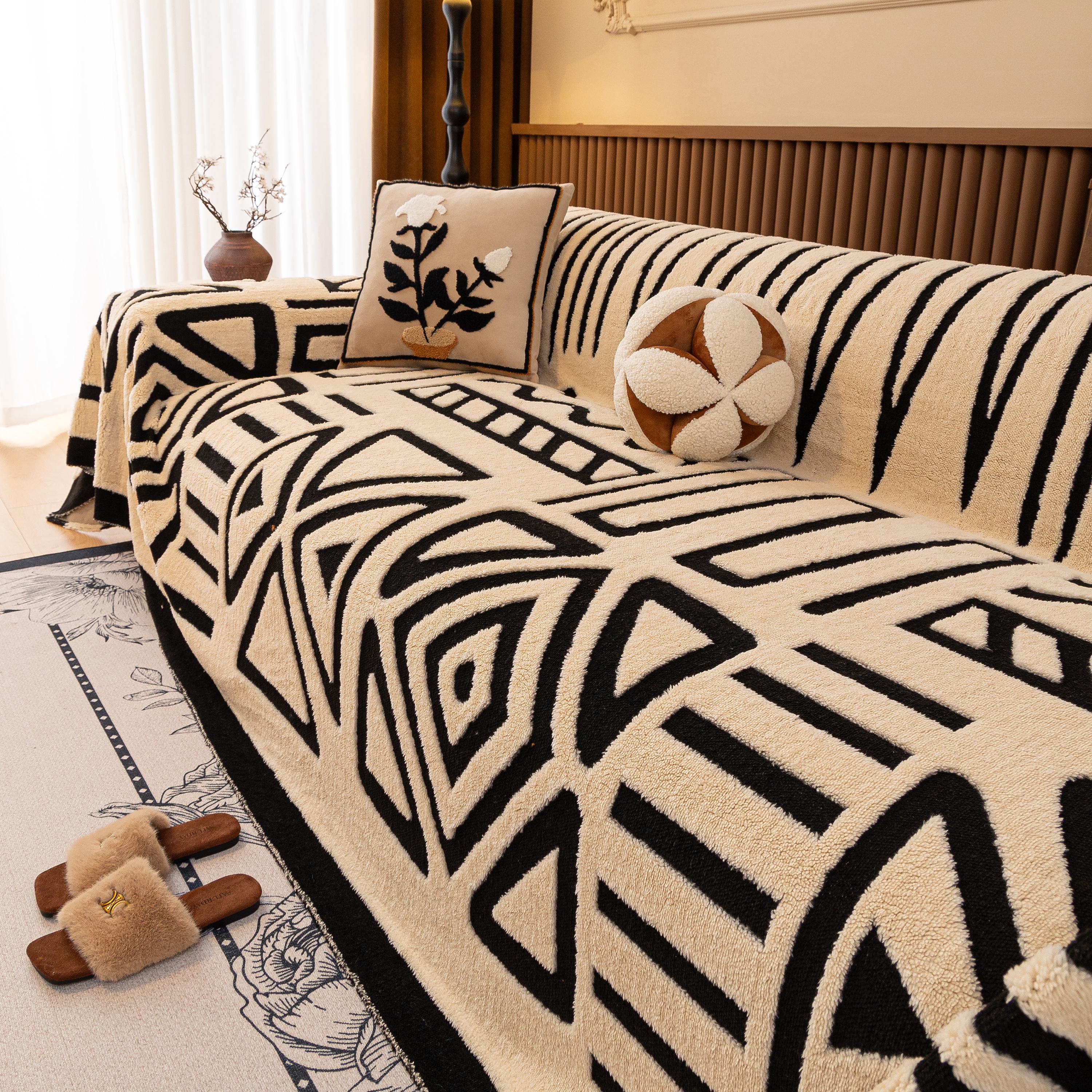 Boho Plush Couch Cover Bohemian Throw Blanket Decor Covers Sofa Chair Furniture Bed - Image 44