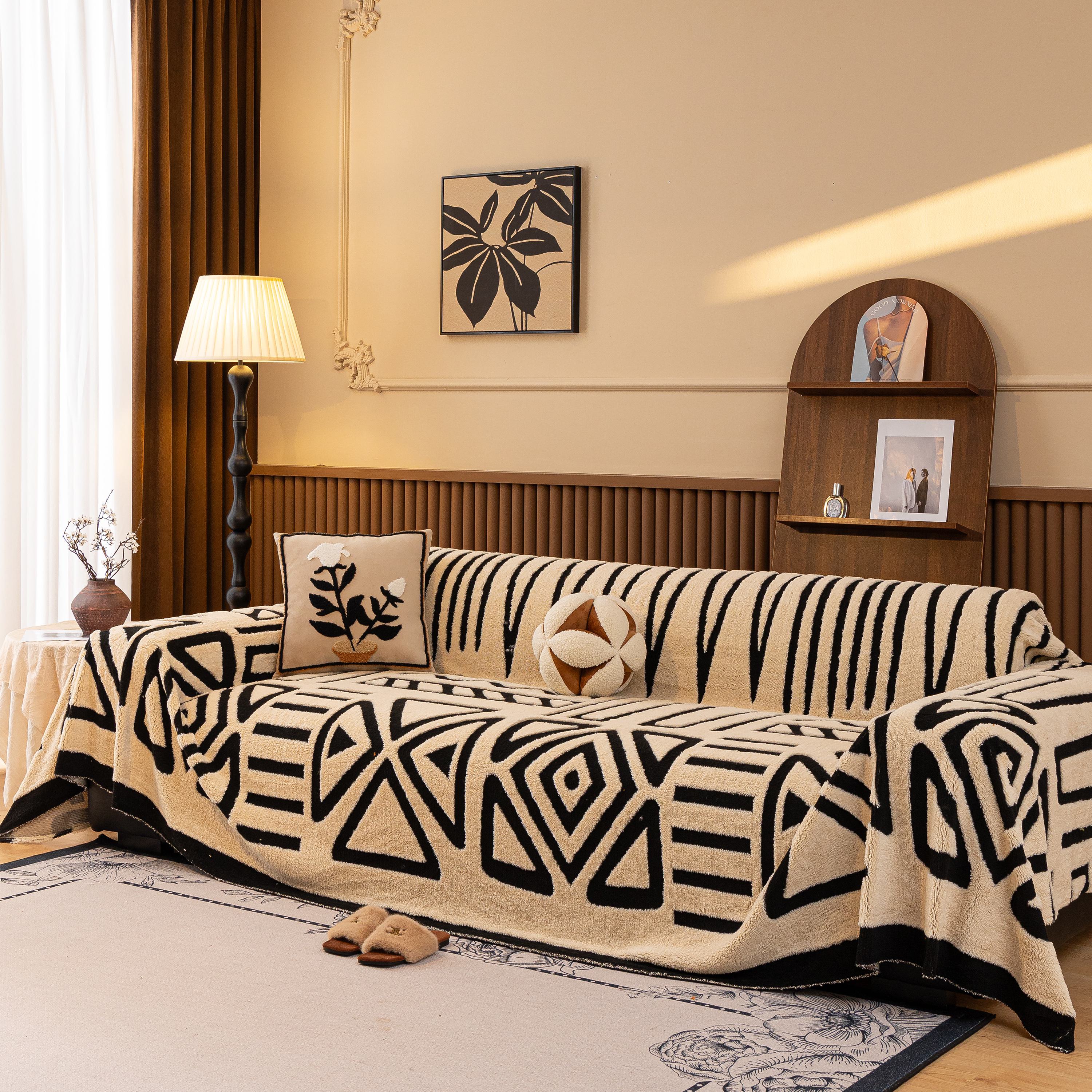 Boho Plush Couch Cover Bohemian Throw Blanket Decor Covers Sofa Chair Furniture Bed - Image 46