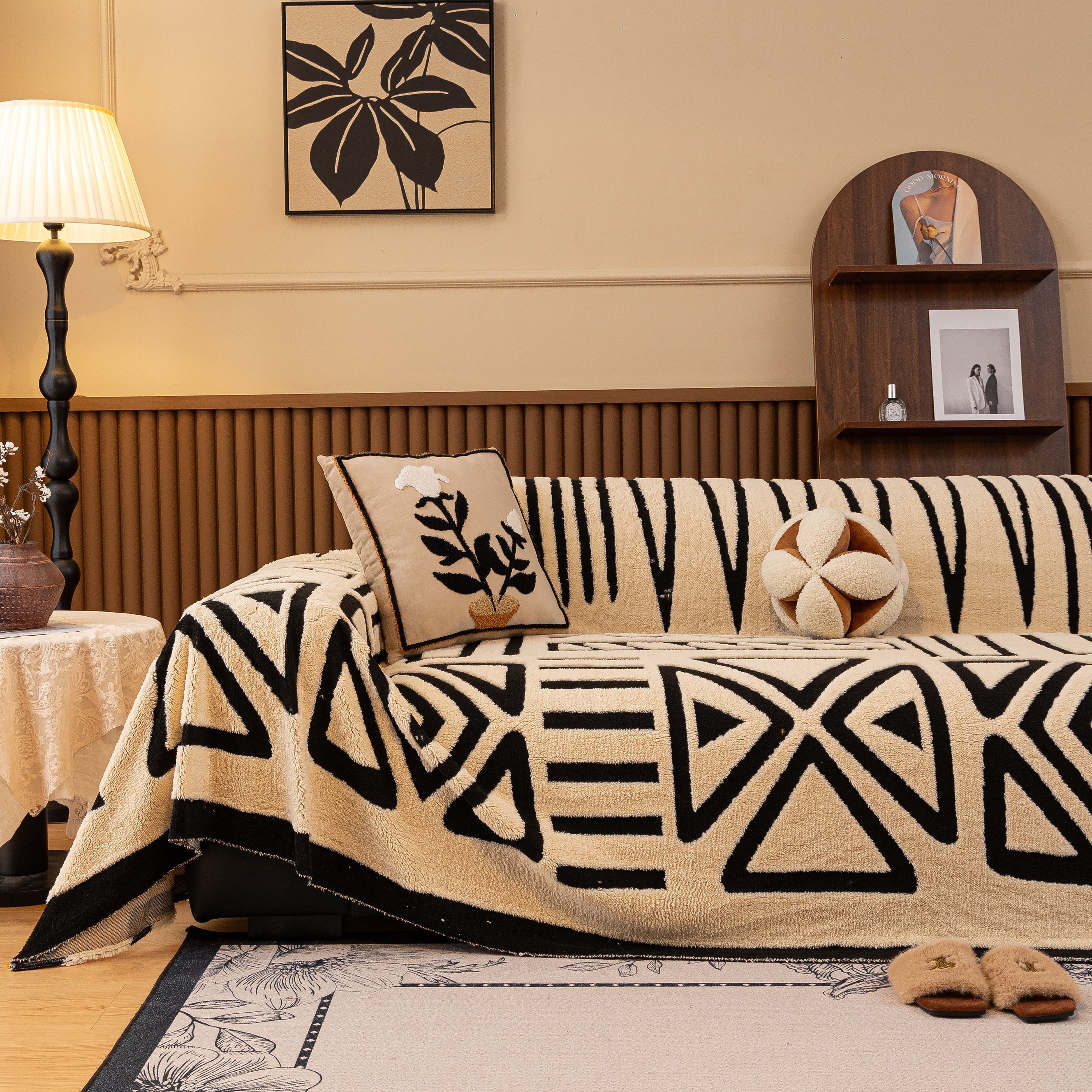 Boho Plush Couch Cover Bohemian Throw Blanket Decor Covers Sofa Chair Furniture Bed - Image 49