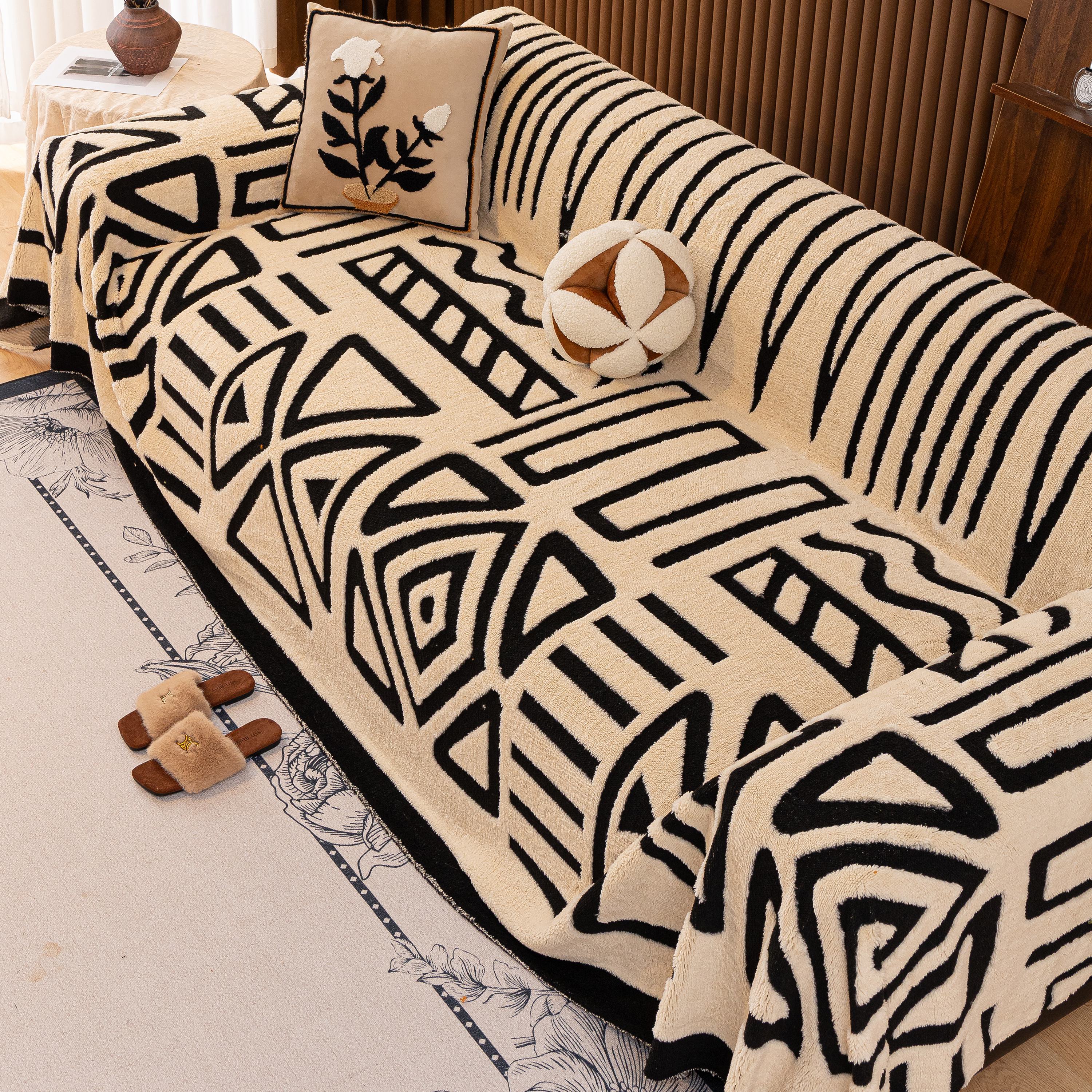 Boho Plush Couch Cover Bohemian Throw Blanket Decor Covers Sofa Chair Furniture Bed - Image 50