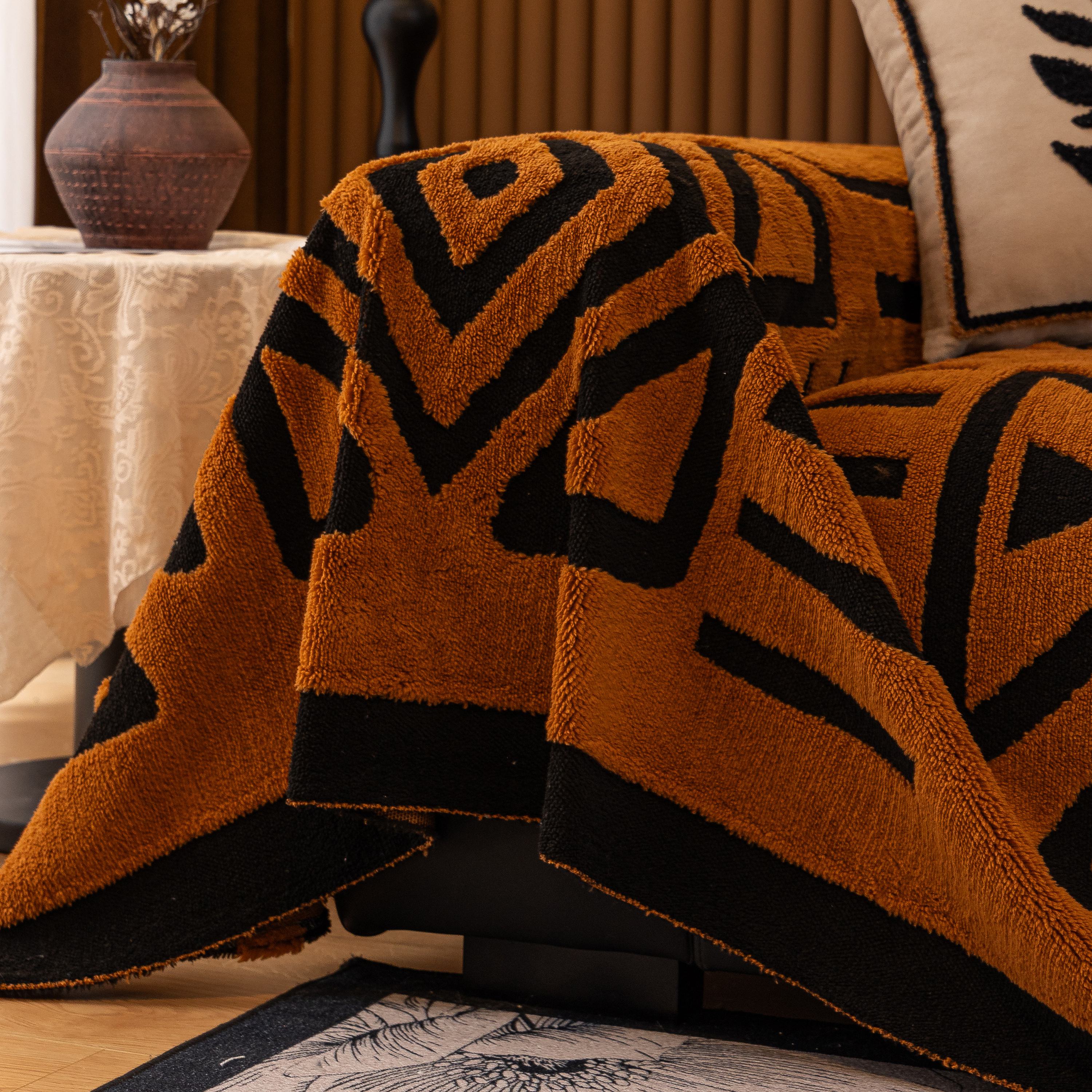 Boho Plush Couch Cover Bohemian Throw Blanket Decor Covers Sofa Chair Furniture Bed - Image 84