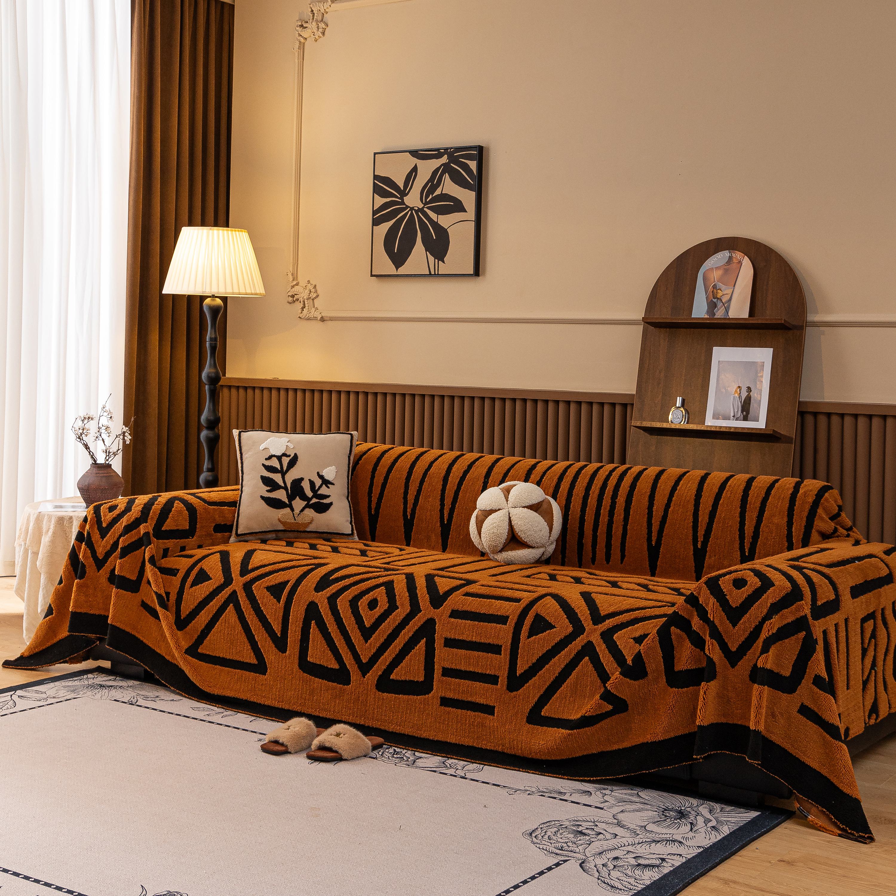 Boho Plush Couch Cover Bohemian Throw Blanket Decor Covers Sofa Chair Furniture Bed - Image 96