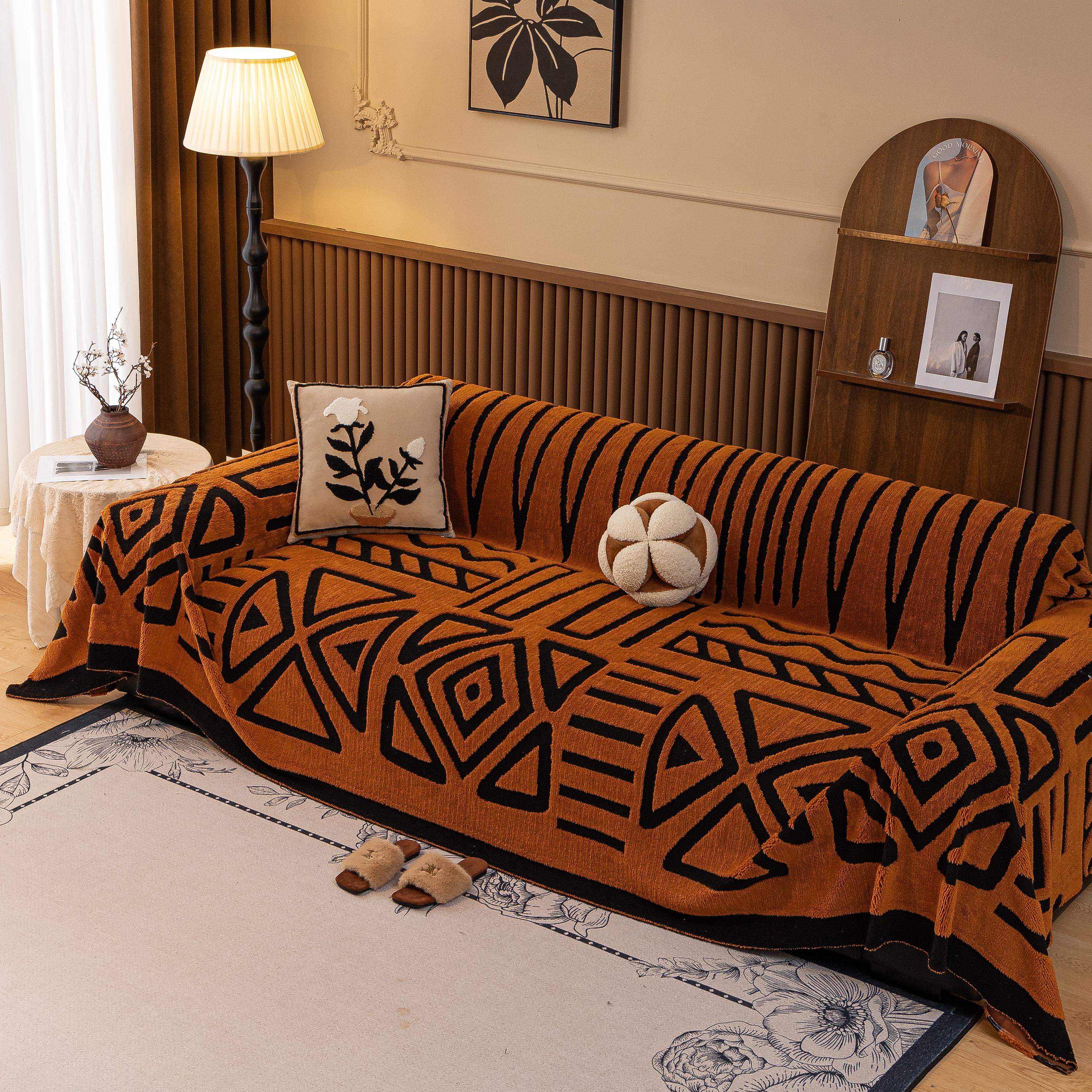 Boho Plush Couch Cover Bohemian Throw Blanket Decor Covers Sofa Chair Furniture Bed - Image 97