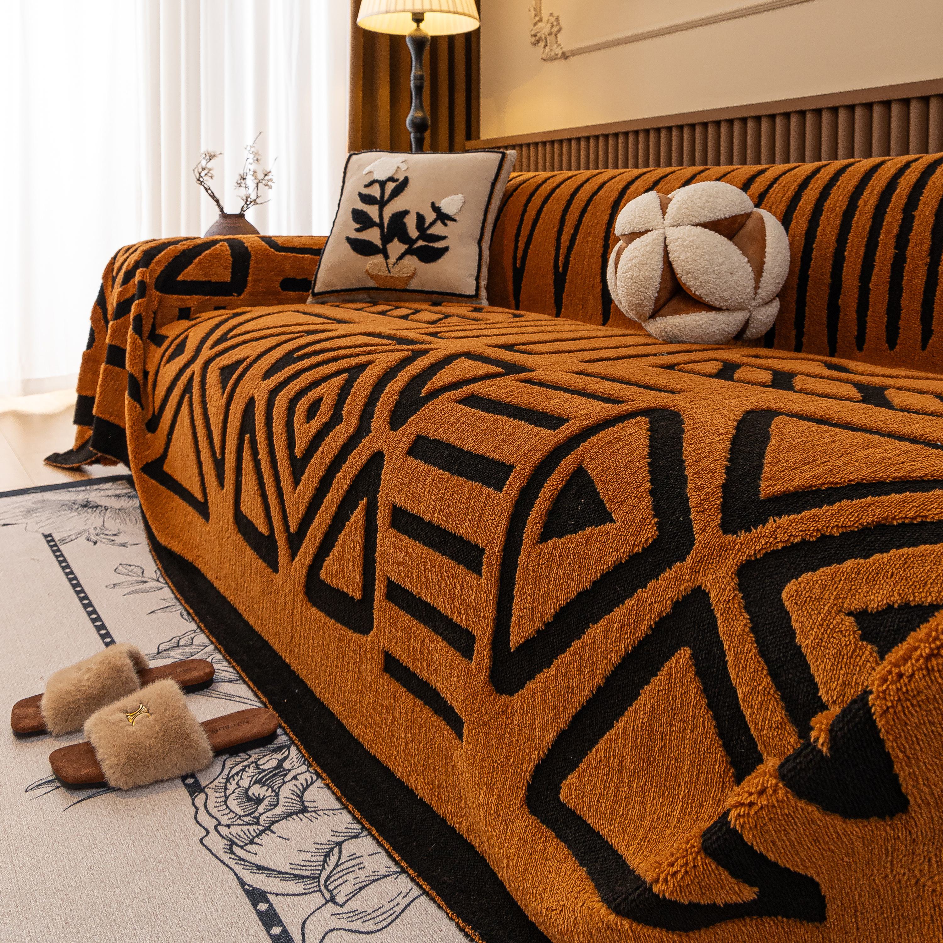 Boho Plush Couch Cover Bohemian Throw Blanket Decor Covers Sofa Chair Furniture Bed - Image 98