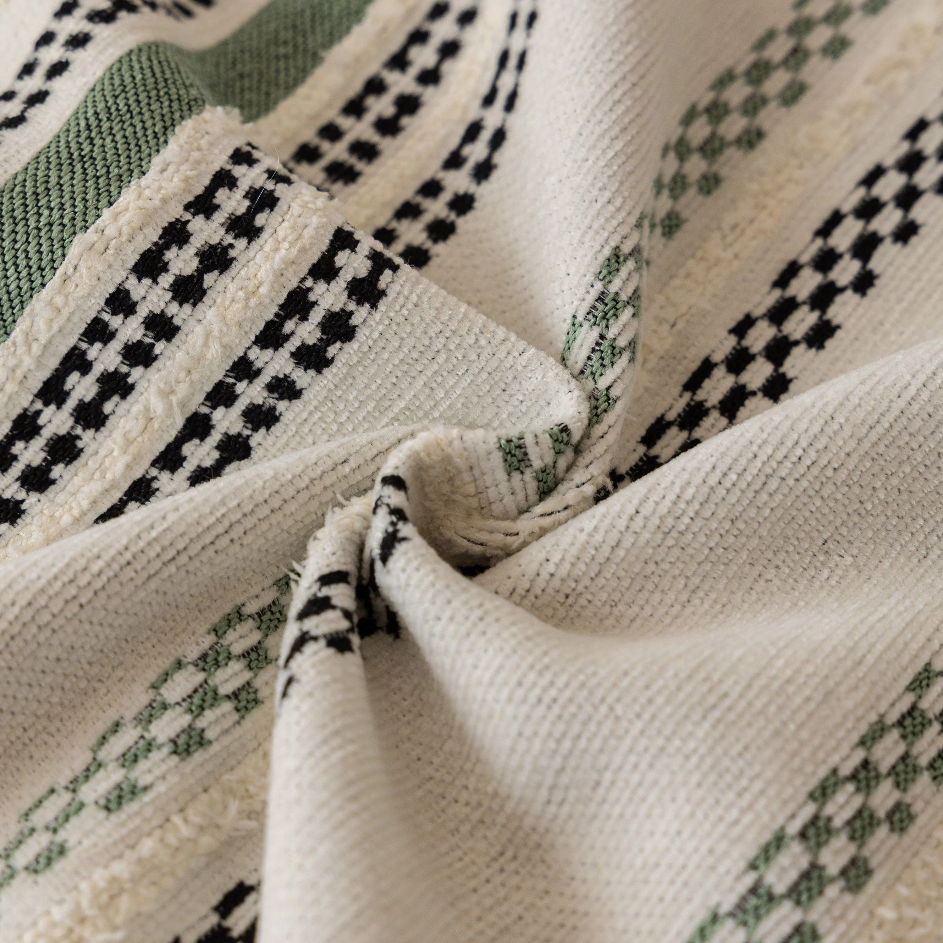 Boho Striped Couch Cover with Sheer Ruffle Skirt, Decorative Couch Throw Blanket - Image 34