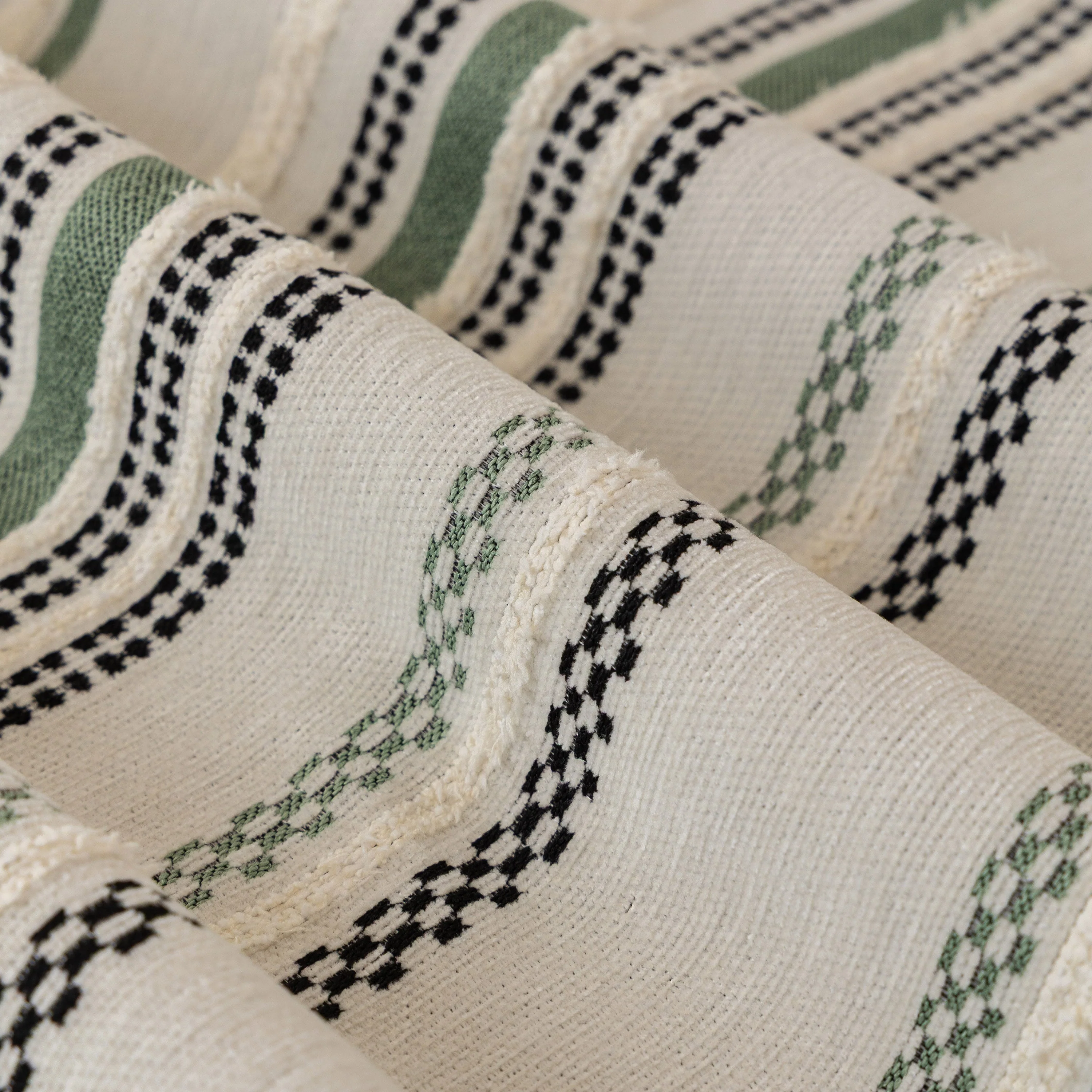 Boho Striped Couch Cover with Sheer Ruffle Skirt, Decorative Couch Throw Blanket - Image 35