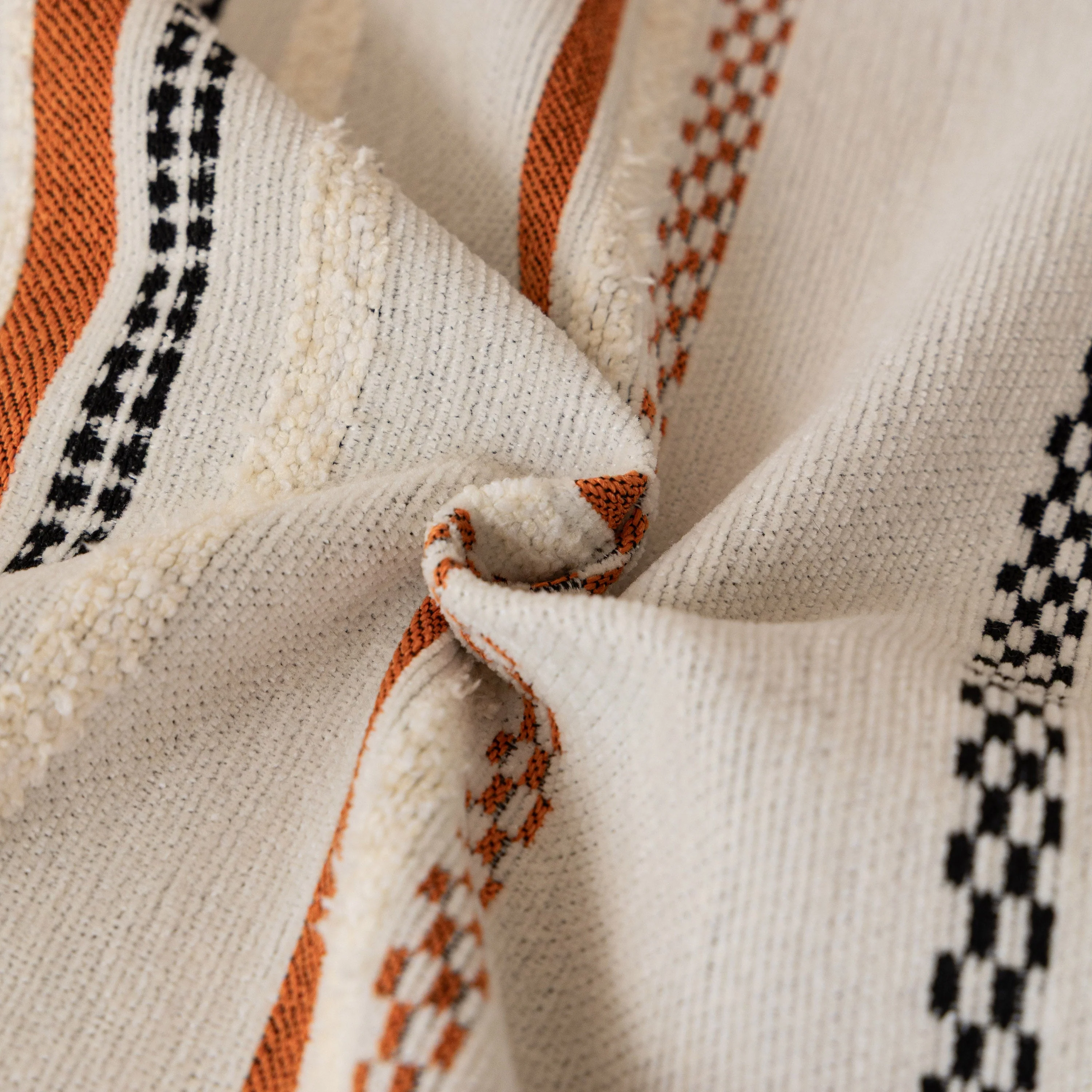 Boho Striped Couch Cover with Sheer Ruffle Skirt, Decorative Couch Throw Blanket - Image 49