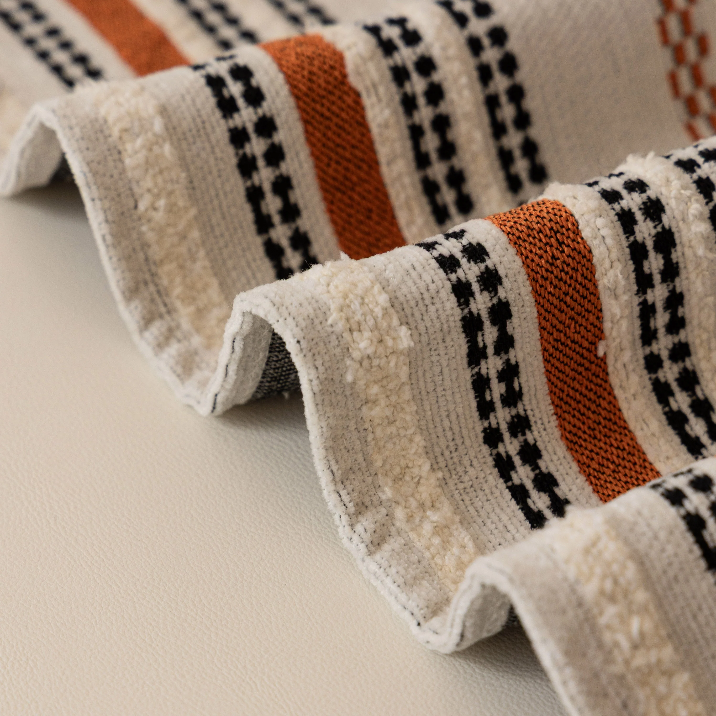 Boho Striped Couch Cover with Sheer Ruffle Skirt, Decorative Couch Throw Blanket - Image 51