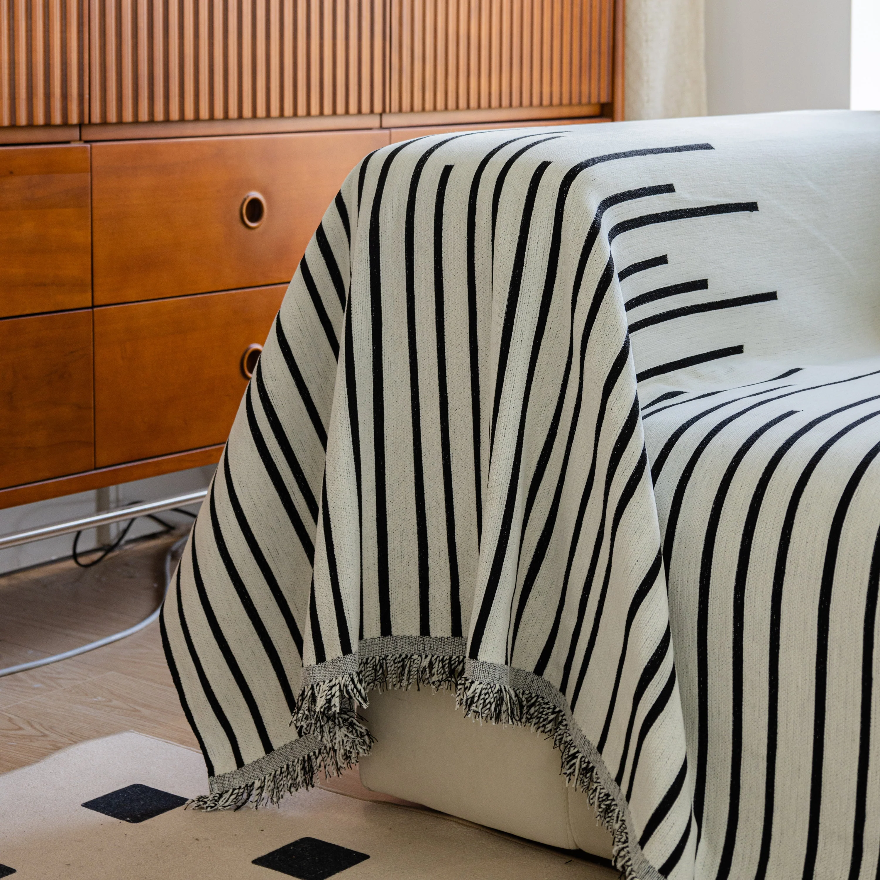 Boho Striped Jacquard Throw Sofa Slipcover Chenille Sofa Throws for Couches for Pets Kids Home Decor - Image 100
