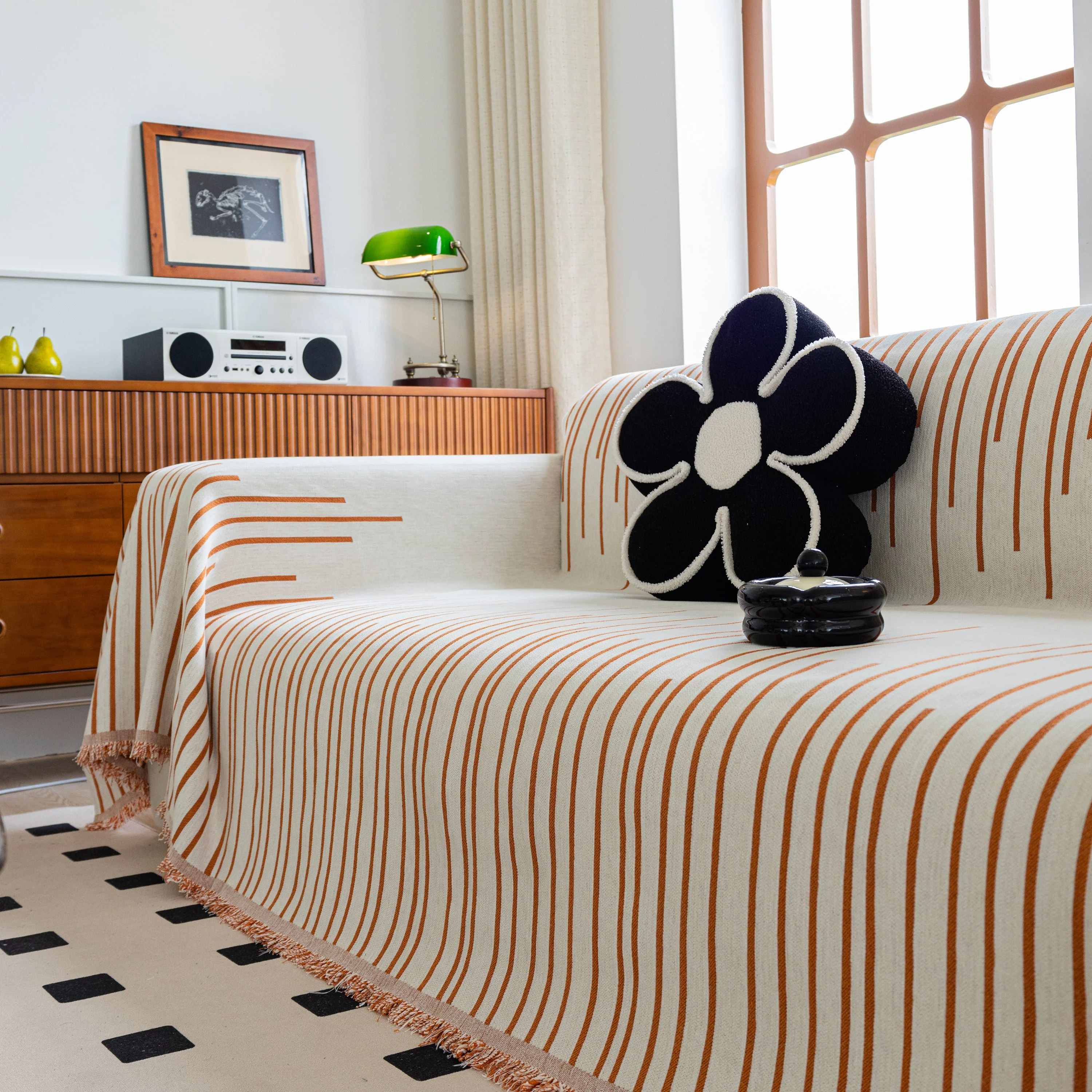 Boho Striped Jacquard Throw Sofa Slipcover Chenille Sofa Throws for Couches for Pets Kids Home Decor - Image 13