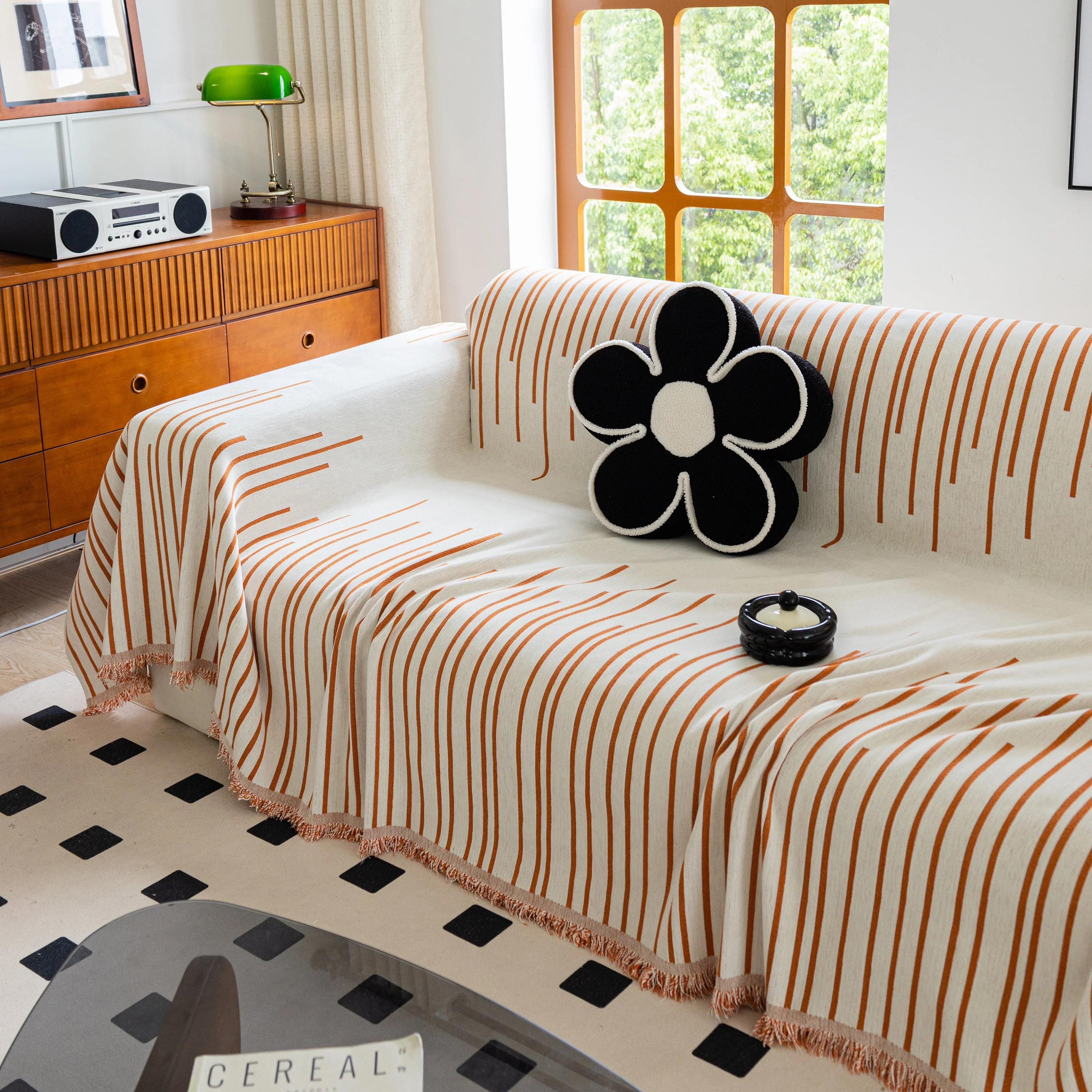 Boho Striped Jacquard Throw Sofa Slipcover Chenille Sofa Throws for Couches for Pets Kids Home Decor - Image 17