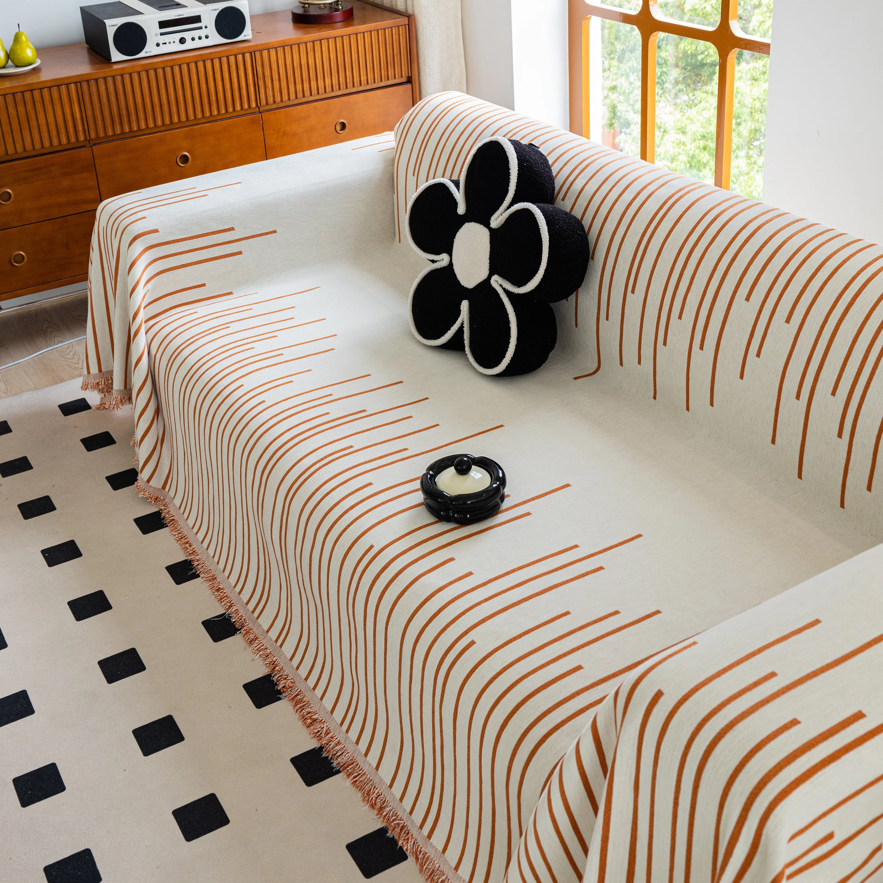 Boho Striped Jacquard Throw Sofa Slipcover Chenille Sofa Throws for Couches for Pets Kids Home Decor - Image 18