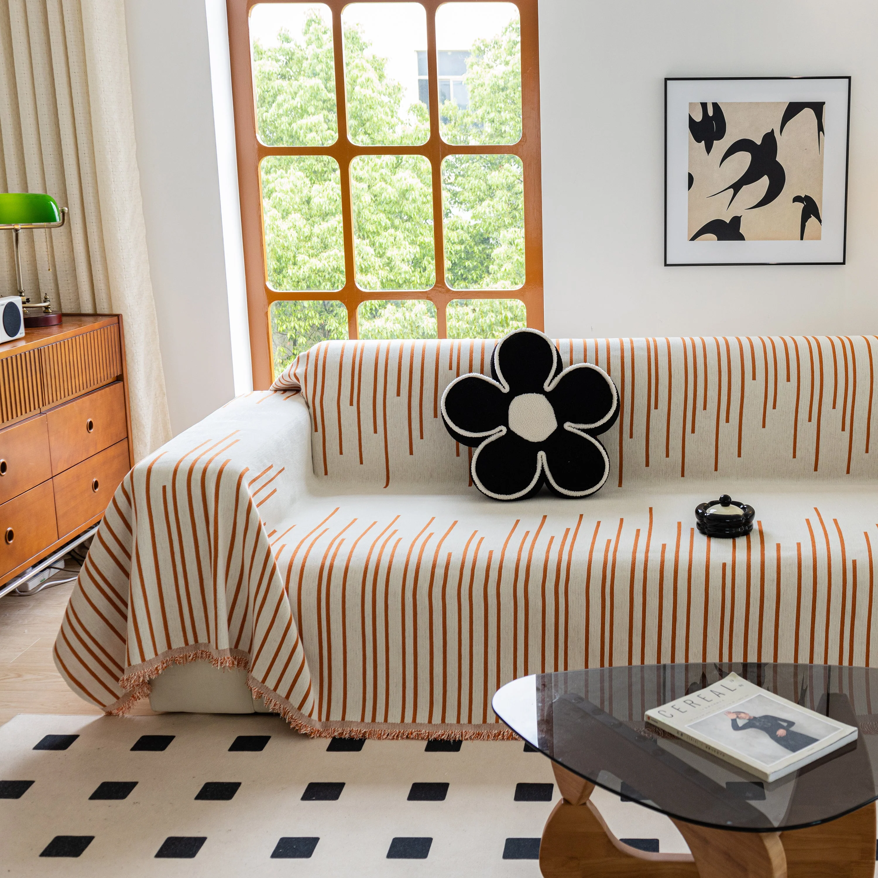 Boho Striped Jacquard Throw Sofa Slipcover Chenille Sofa Throws for Couches for Pets Kids Home Decor - Image 26