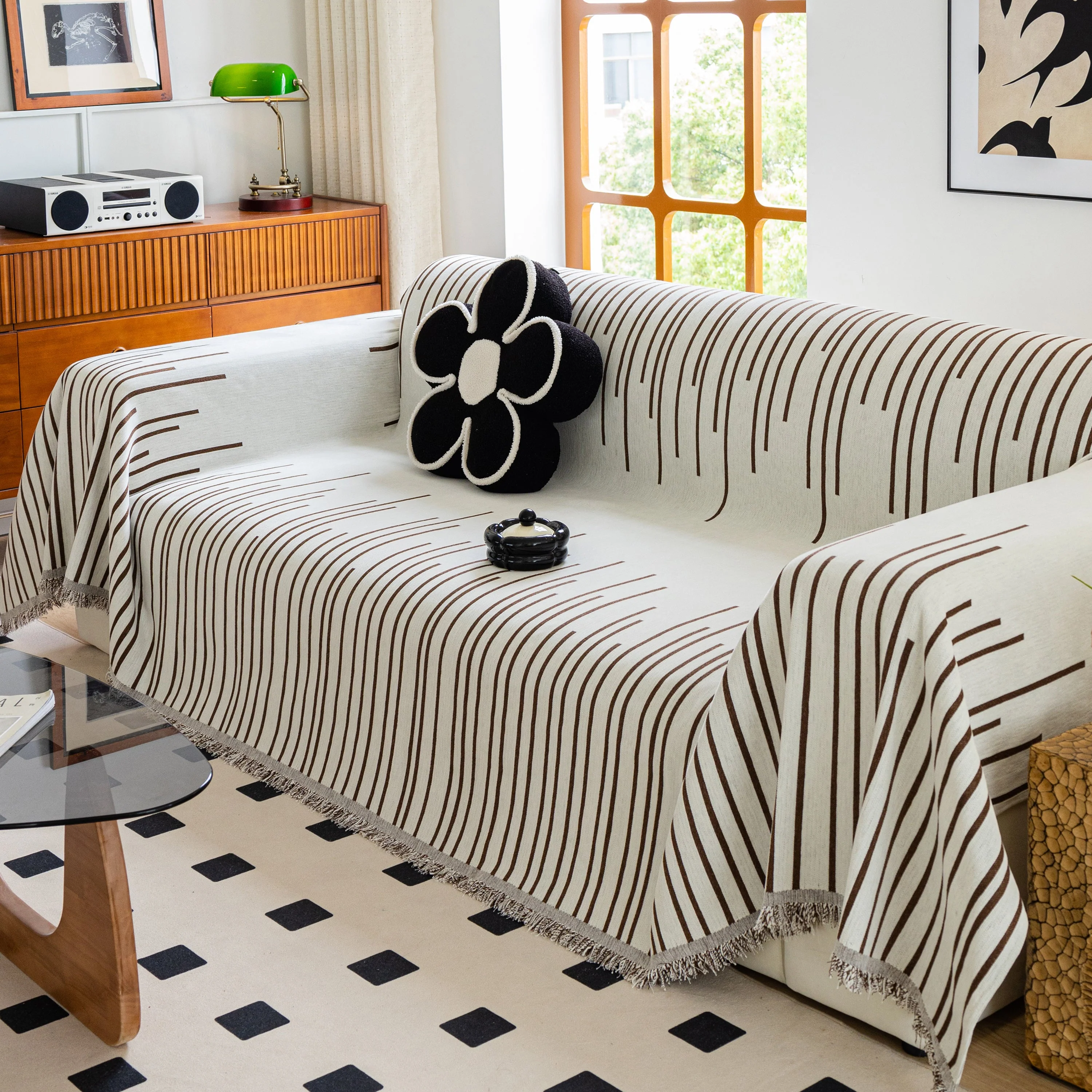 Boho Striped Jacquard Throw Sofa Slipcover Chenille Sofa Throws for Couches for Pets Kids Home Decor - Image 28