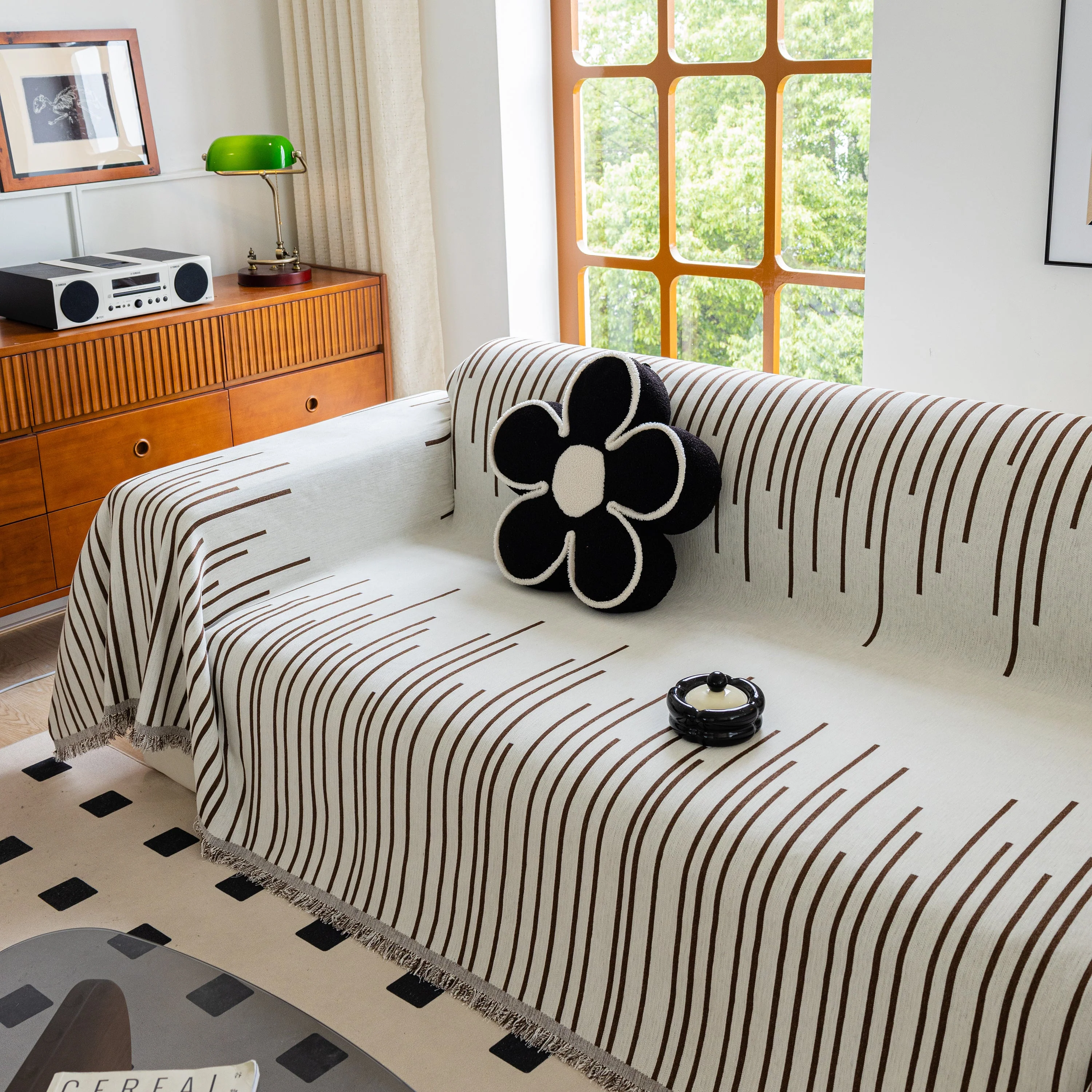 Boho Striped Jacquard Throw Sofa Slipcover Chenille Sofa Throws for Couches for Pets Kids Home Decor - Image 32