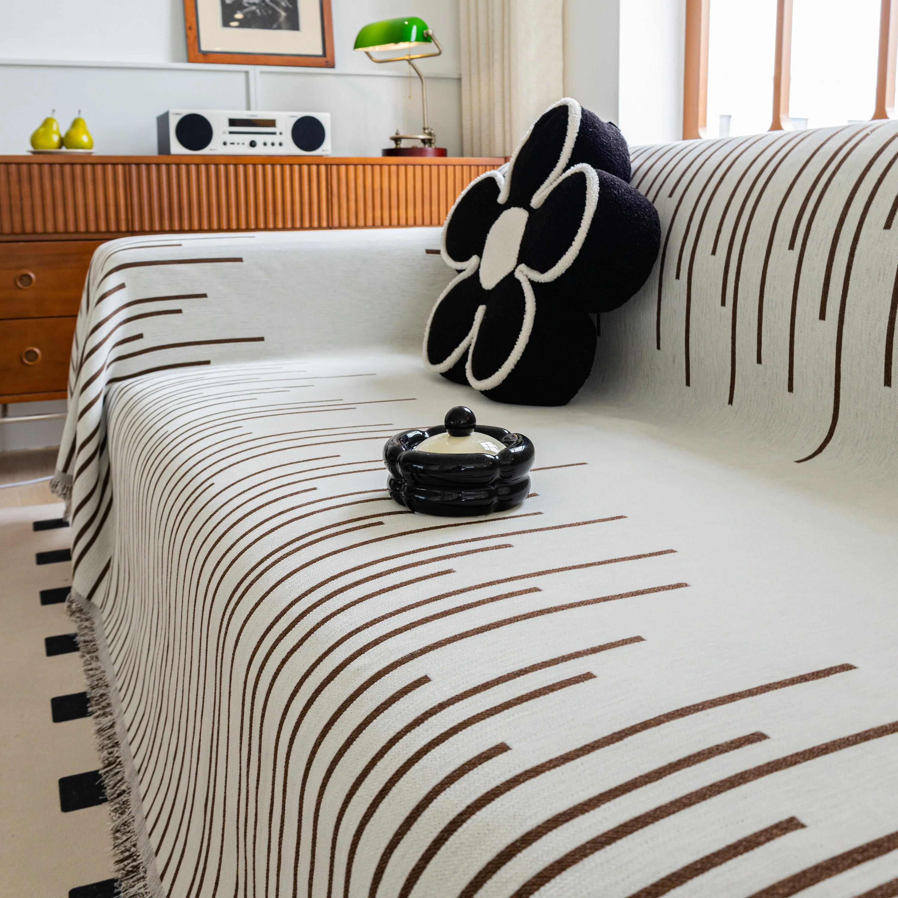 Boho Striped Jacquard Throw Sofa Slipcover Chenille Sofa Throws for Couches for Pets Kids Home Decor - Image 33