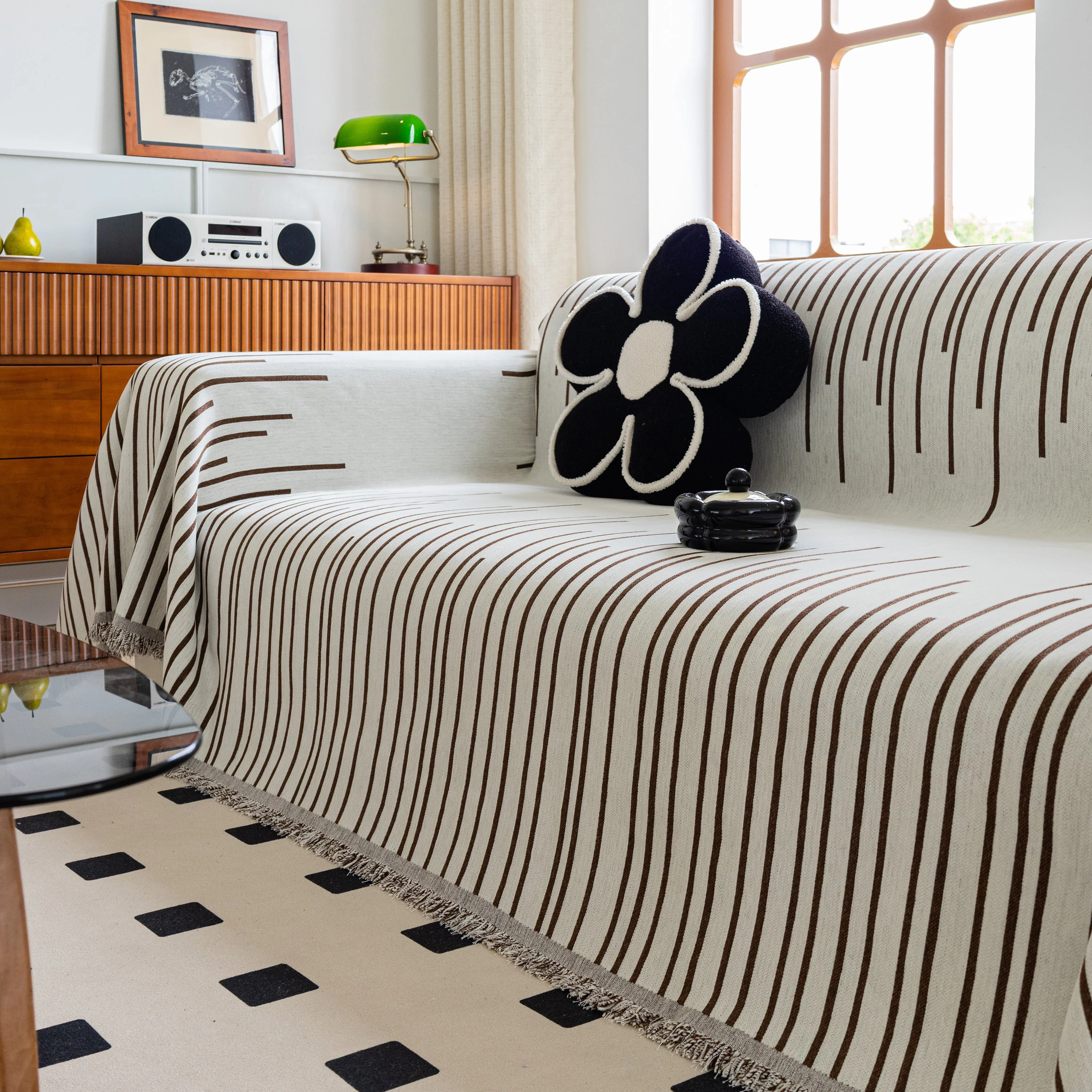 Boho Striped Jacquard Throw Sofa Slipcover Chenille Sofa Throws for Couches for Pets Kids Home Decor - Image 34