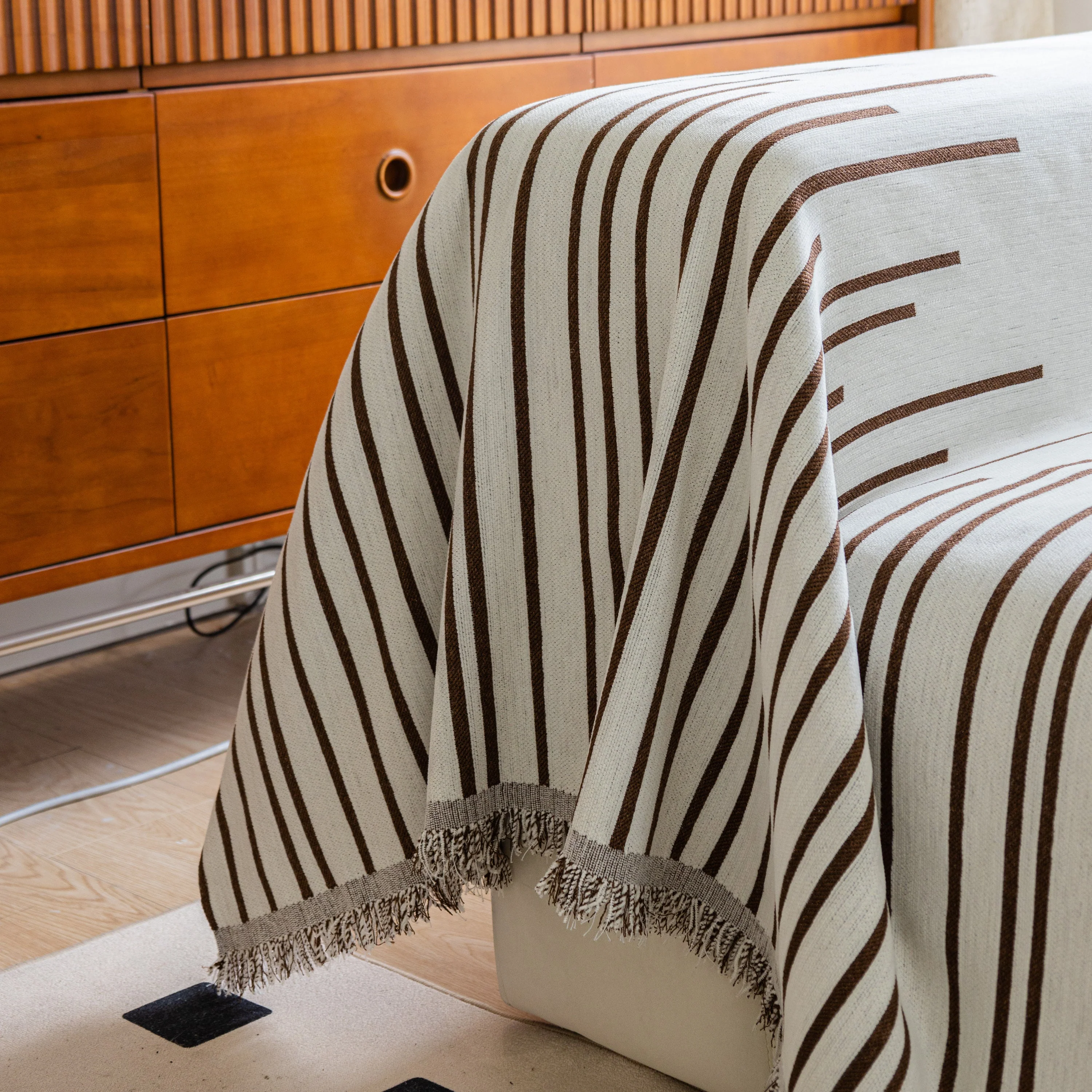 Boho Striped Jacquard Throw Sofa Slipcover Chenille Sofa Throws for Couches for Pets Kids Home Decor - Image 35