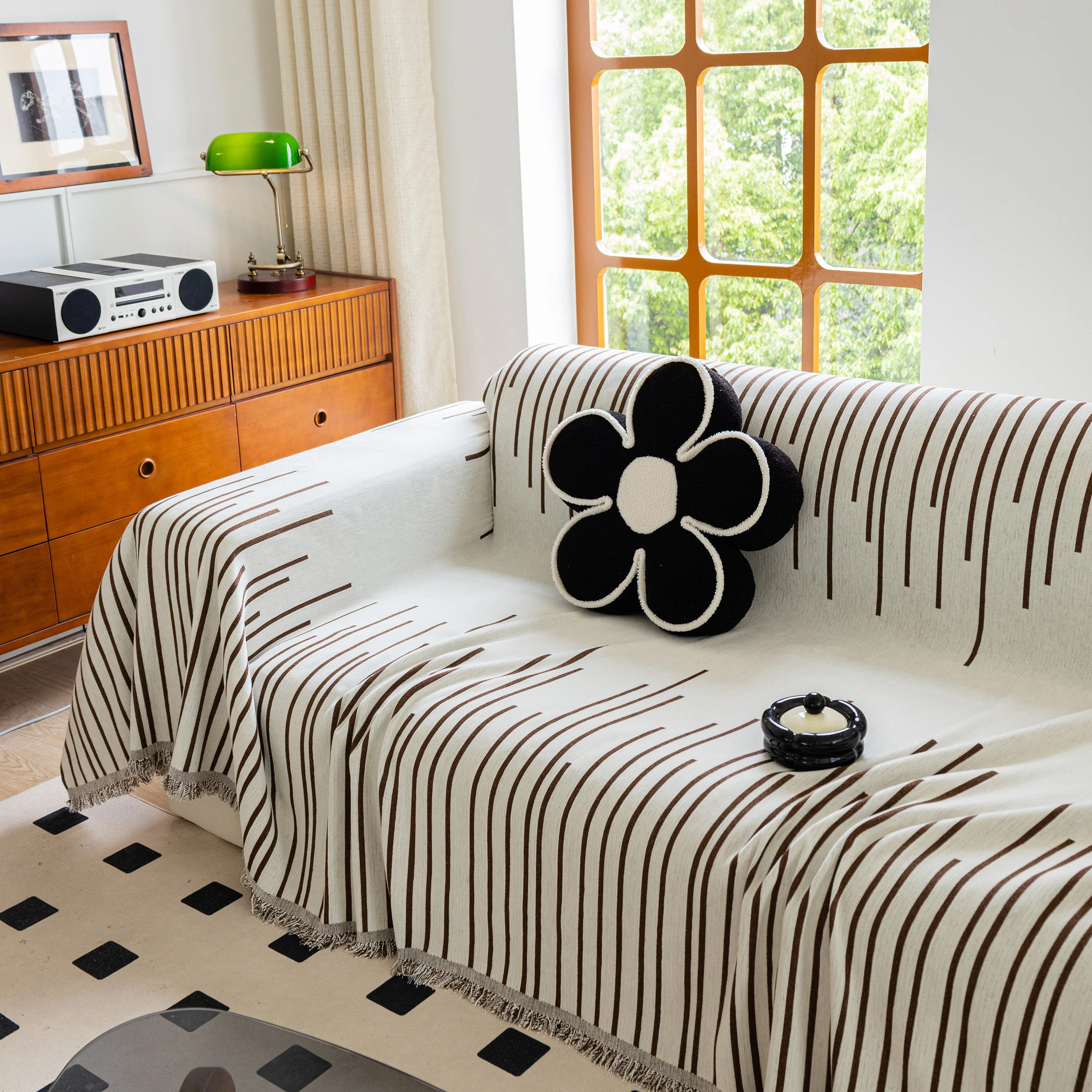 Boho Striped Jacquard Throw Sofa Slipcover Chenille Sofa Throws for Couches for Pets Kids Home Decor - Image 38