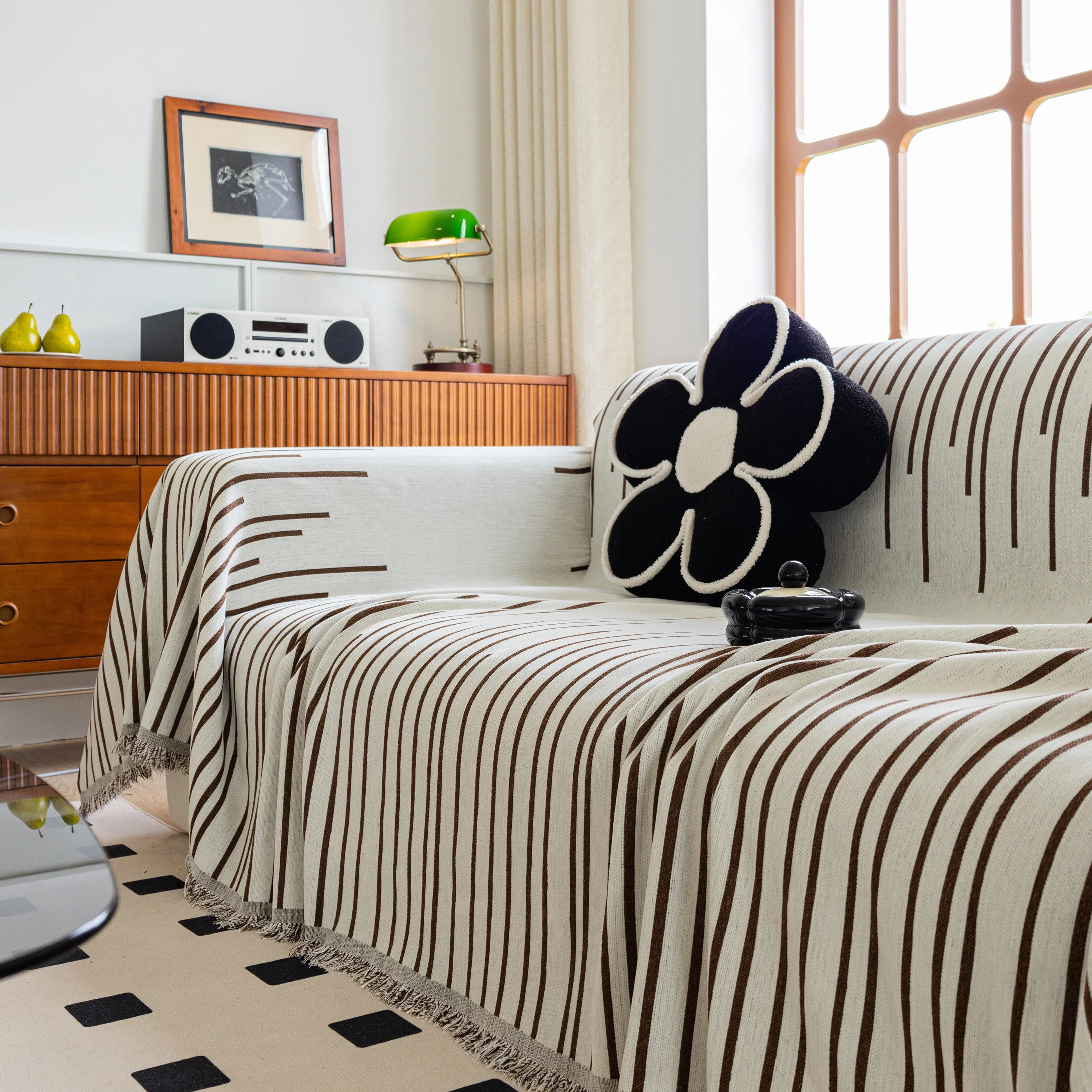 Boho Striped Jacquard Throw Sofa Slipcover Chenille Sofa Throws for Couches for Pets Kids Home Decor - Image 39
