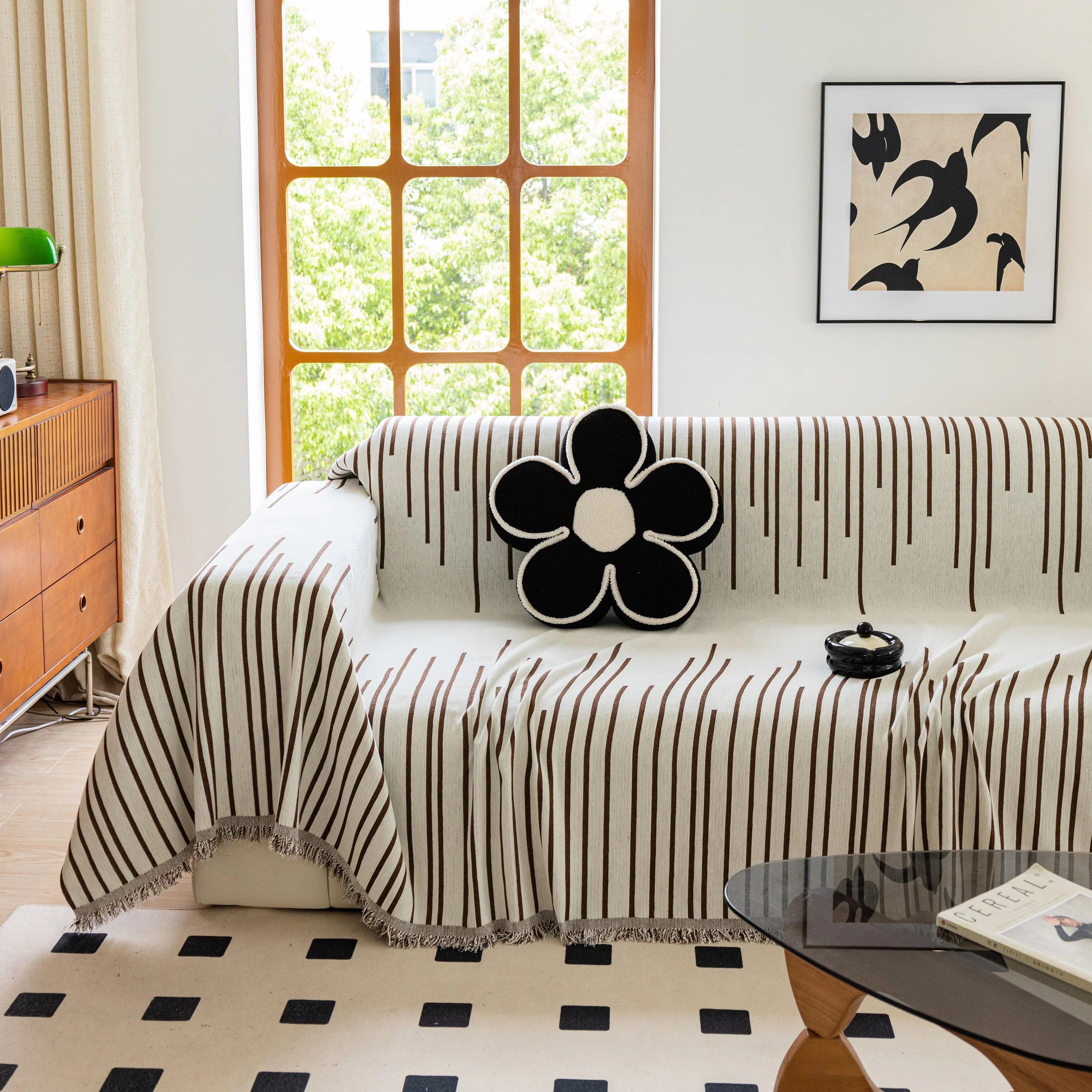 Boho Striped Jacquard Throw Sofa Slipcover Chenille Sofa Throws for Couches for Pets Kids Home Decor - Image 40