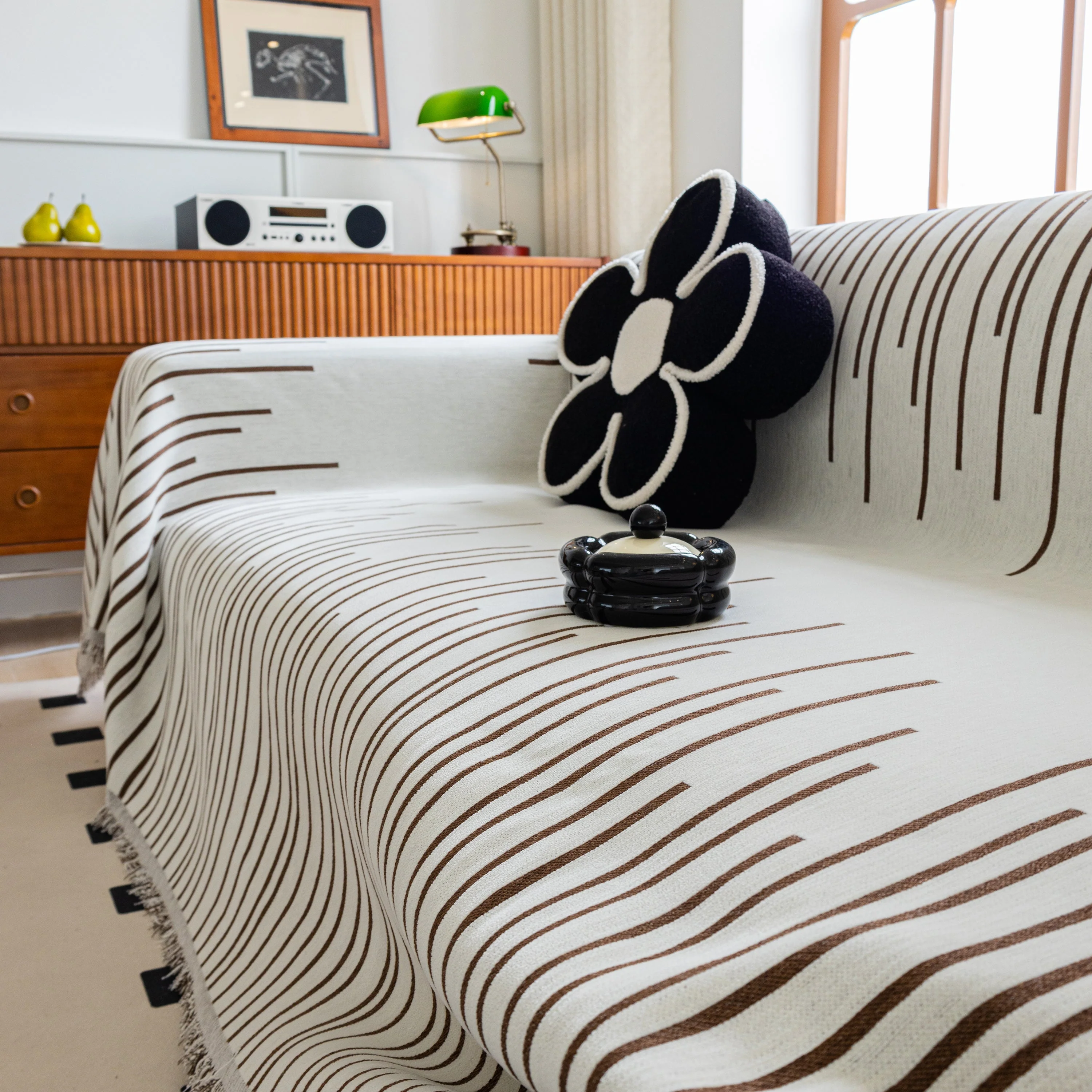 Boho Striped Jacquard Throw Sofa Slipcover Chenille Sofa Throws for Couches for Pets Kids Home Decor - Image 41