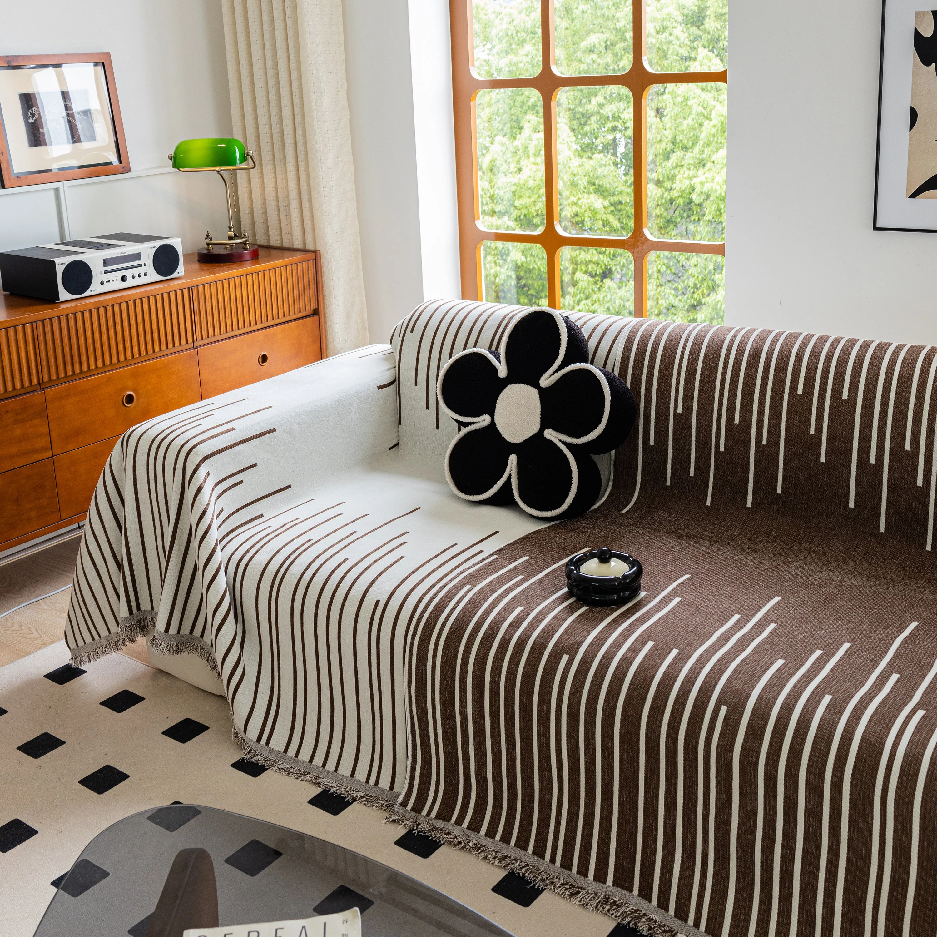 Boho Striped Jacquard Throw Sofa Slipcover Chenille Sofa Throws for Couches for Pets Kids Home Decor - Image 42