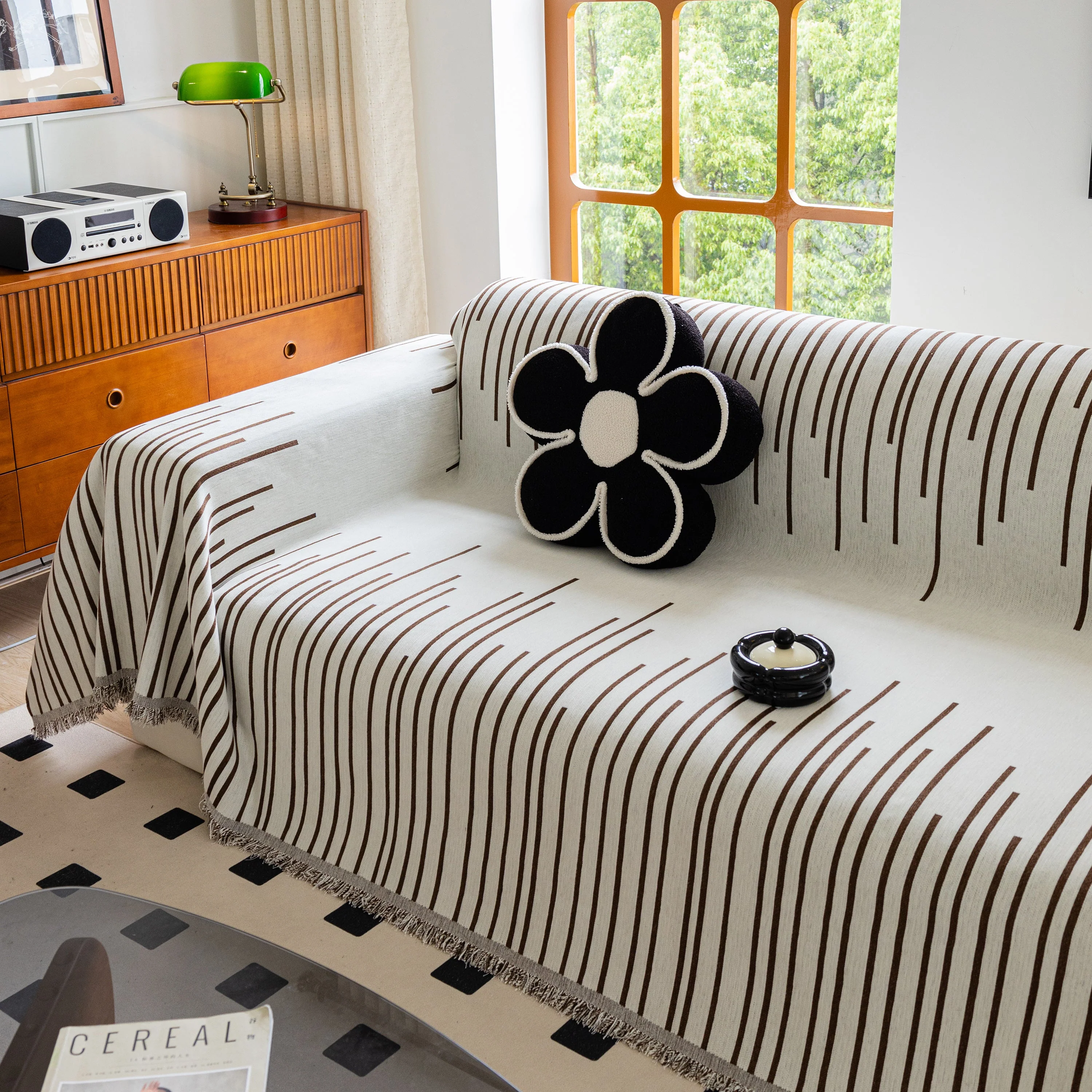 Boho Striped Jacquard Throw Sofa Slipcover Chenille Sofa Throws for Couches for Pets Kids Home Decor - Image 47