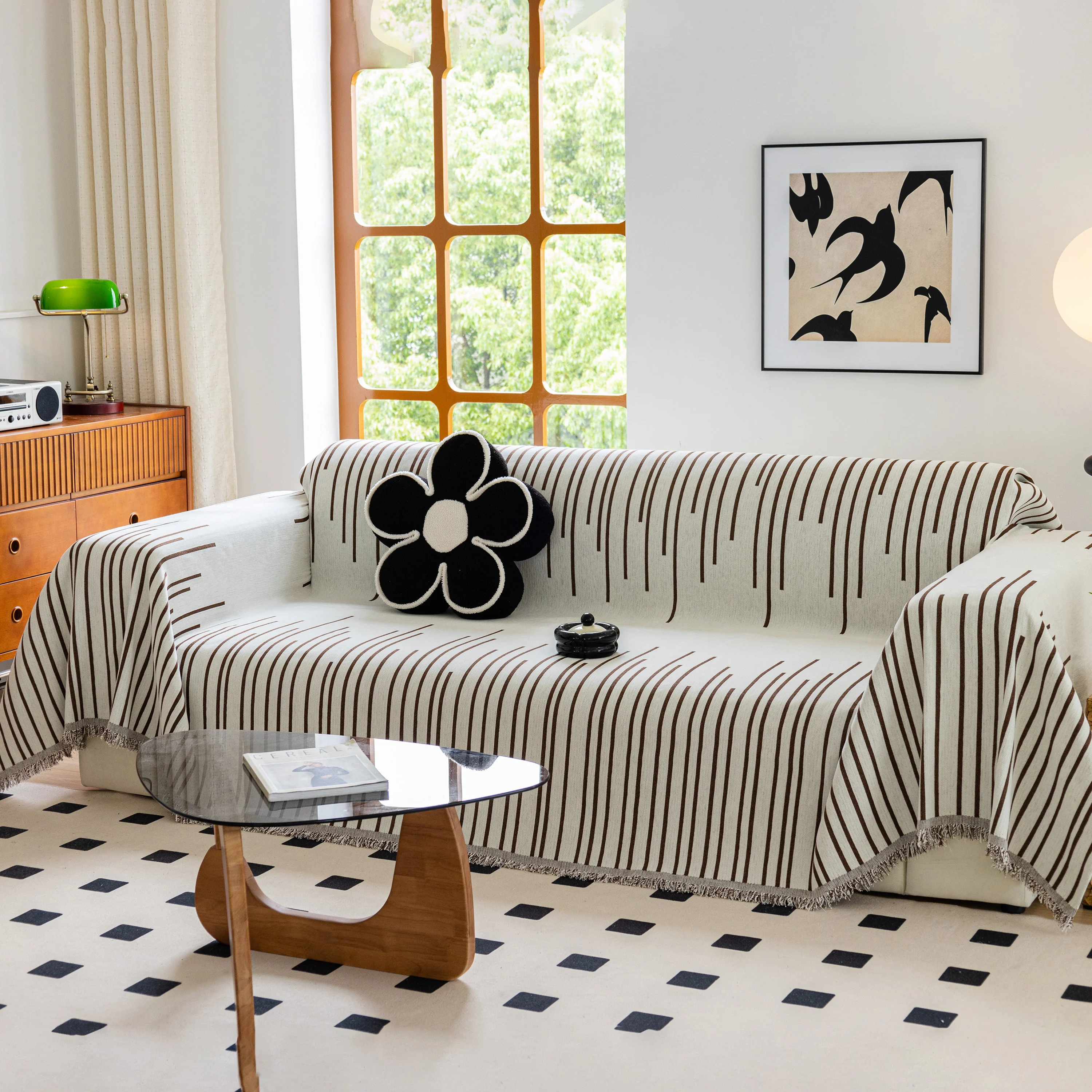 Boho Striped Jacquard Throw Sofa Slipcover Chenille Sofa Throws for Couches for Pets Kids Home Decor - Image 51