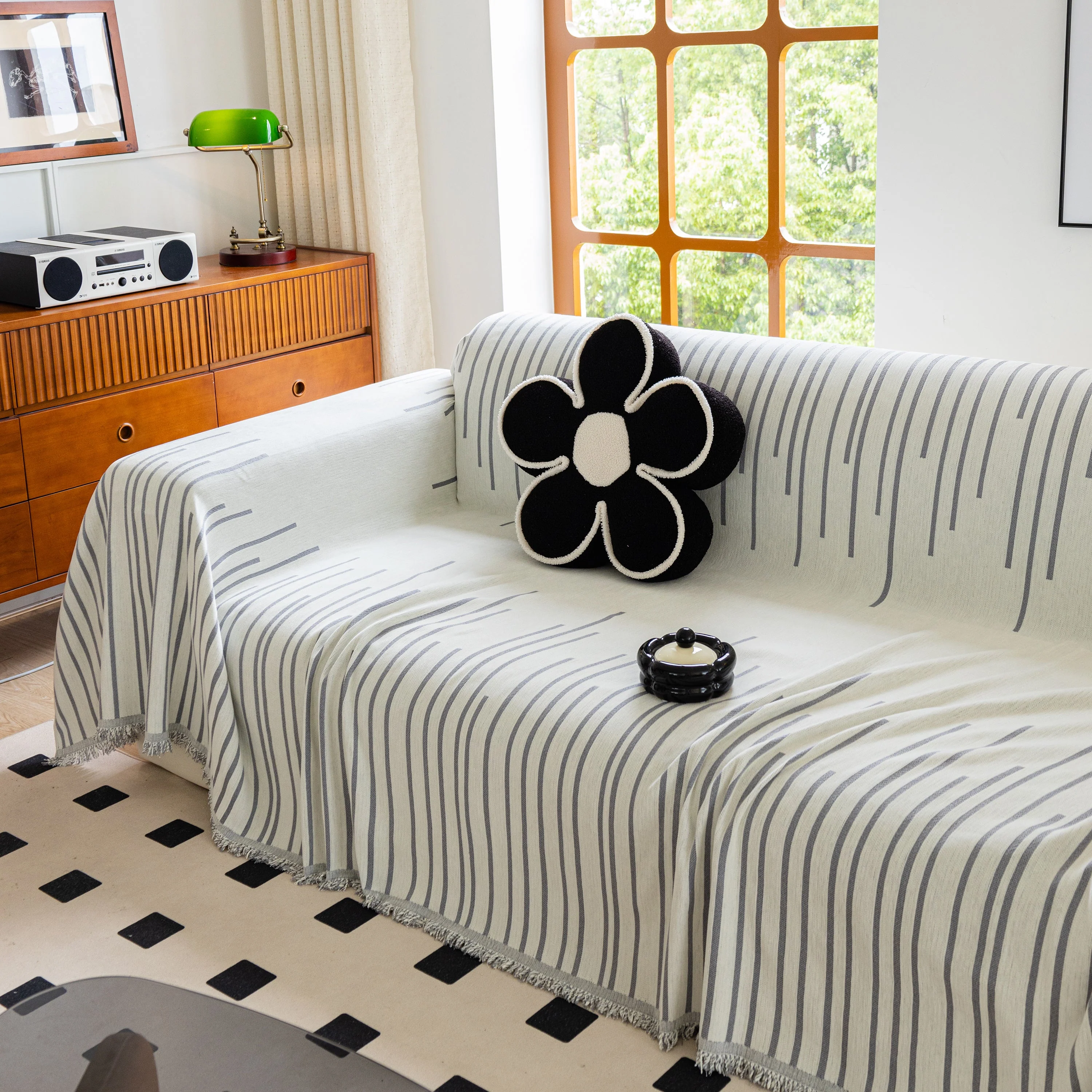 Boho Striped Jacquard Throw Sofa Slipcover Chenille Sofa Throws for Couches for Pets Kids Home Decor - Image 55