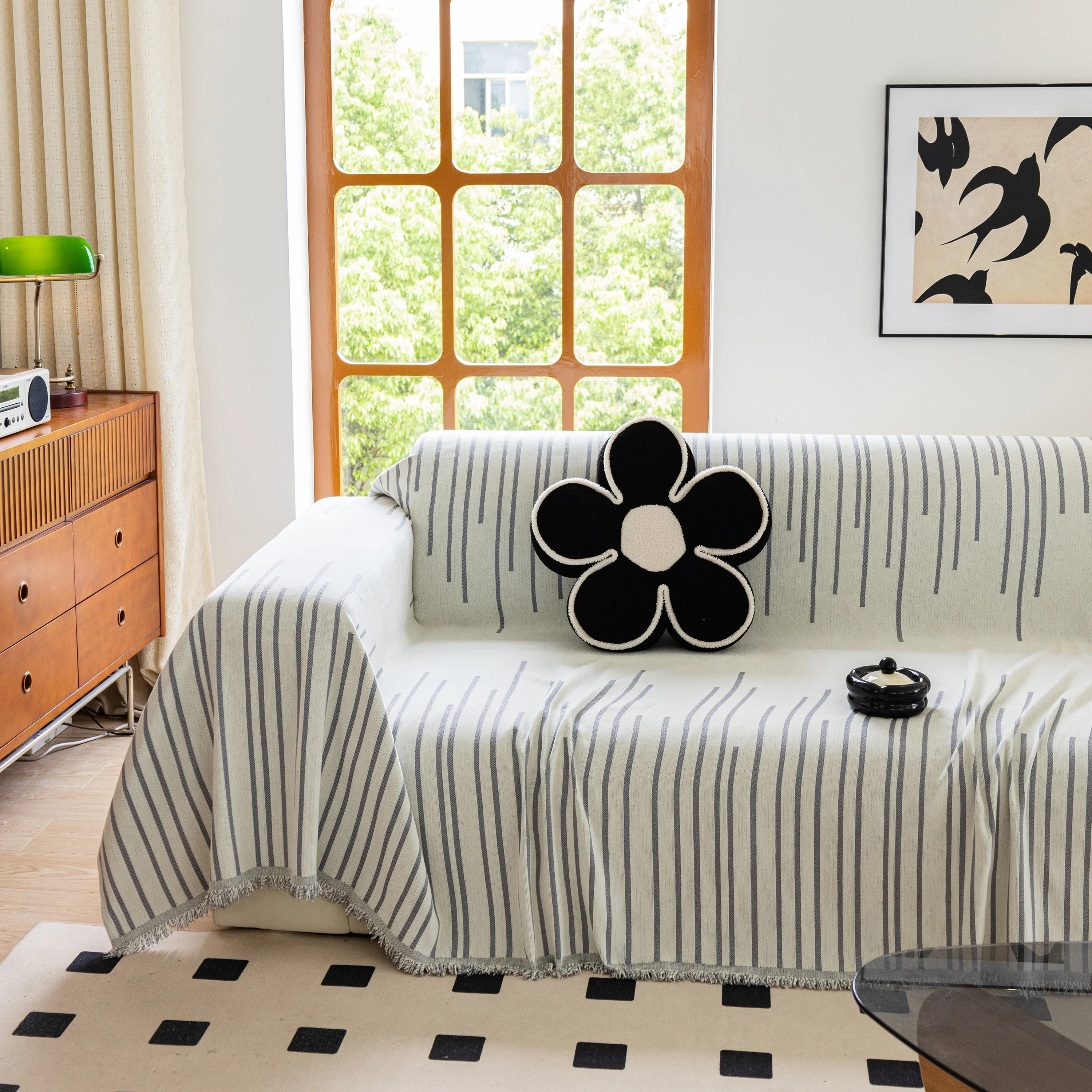 Boho Striped Jacquard Throw Sofa Slipcover Chenille Sofa Throws for Couches for Pets Kids Home Decor - Image 56