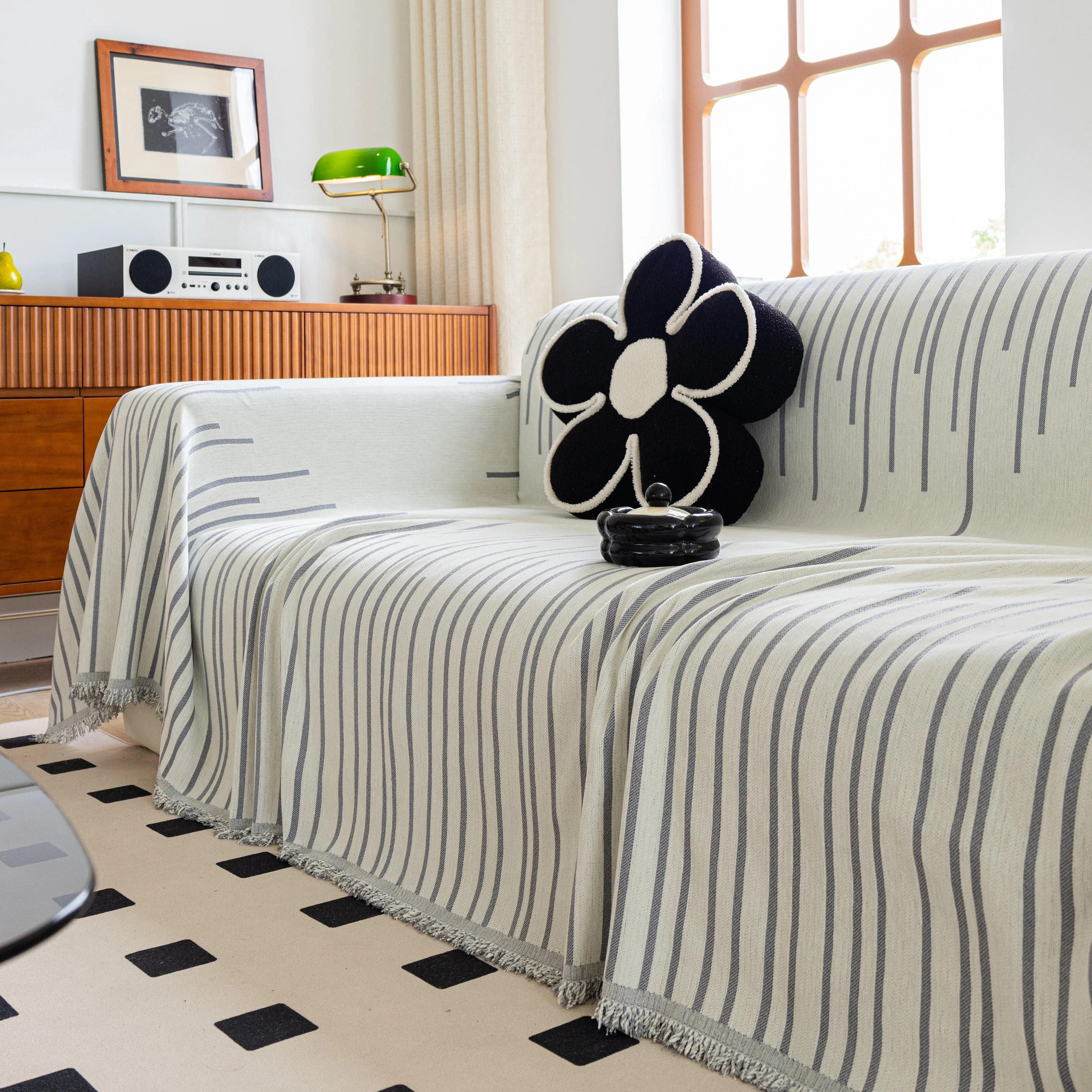 Boho Striped Jacquard Throw Sofa Slipcover Chenille Sofa Throws for Couches for Pets Kids Home Decor - Image 57