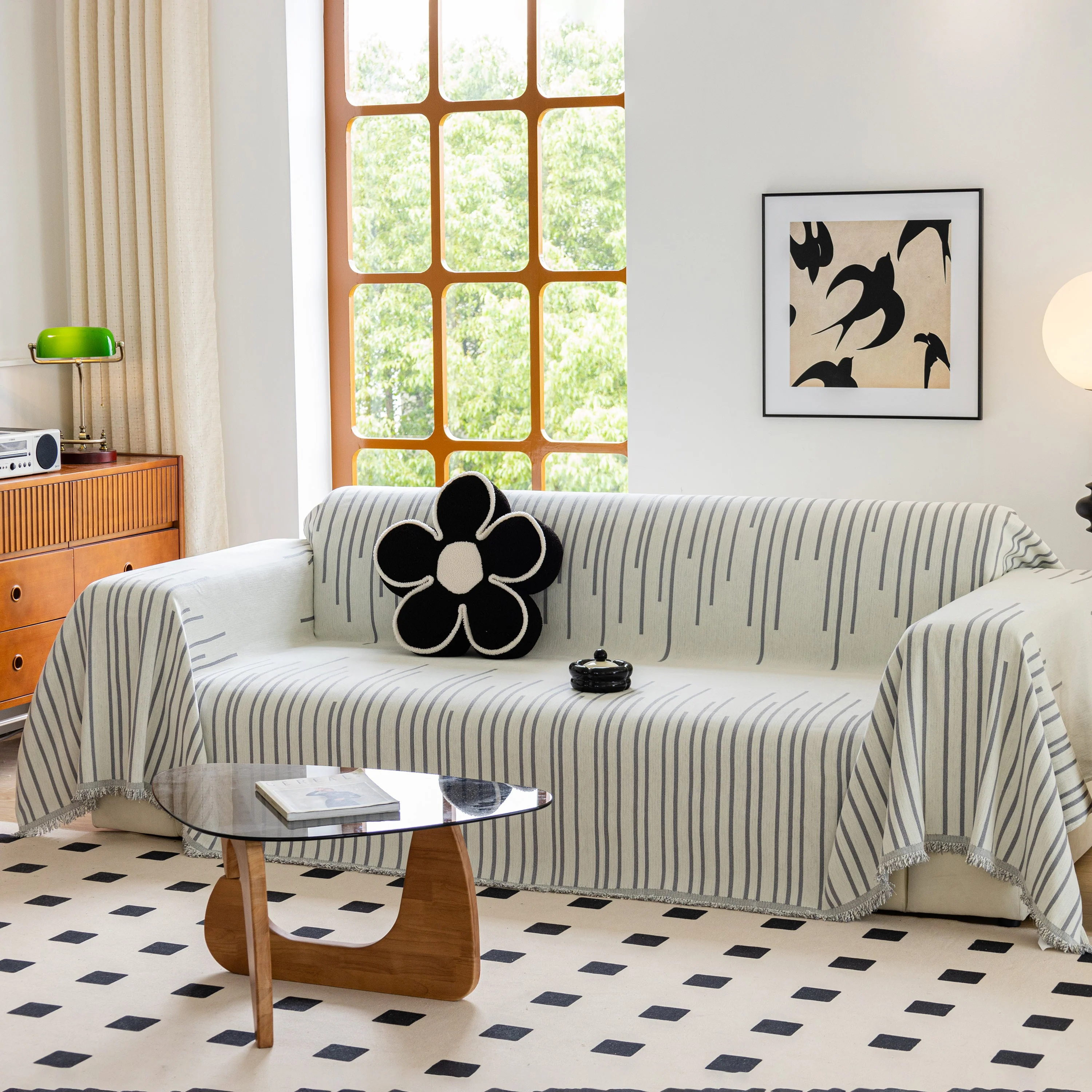 Boho Striped Jacquard Throw Sofa Slipcover Chenille Sofa Throws for Couches for Pets Kids Home Decor - Image 63