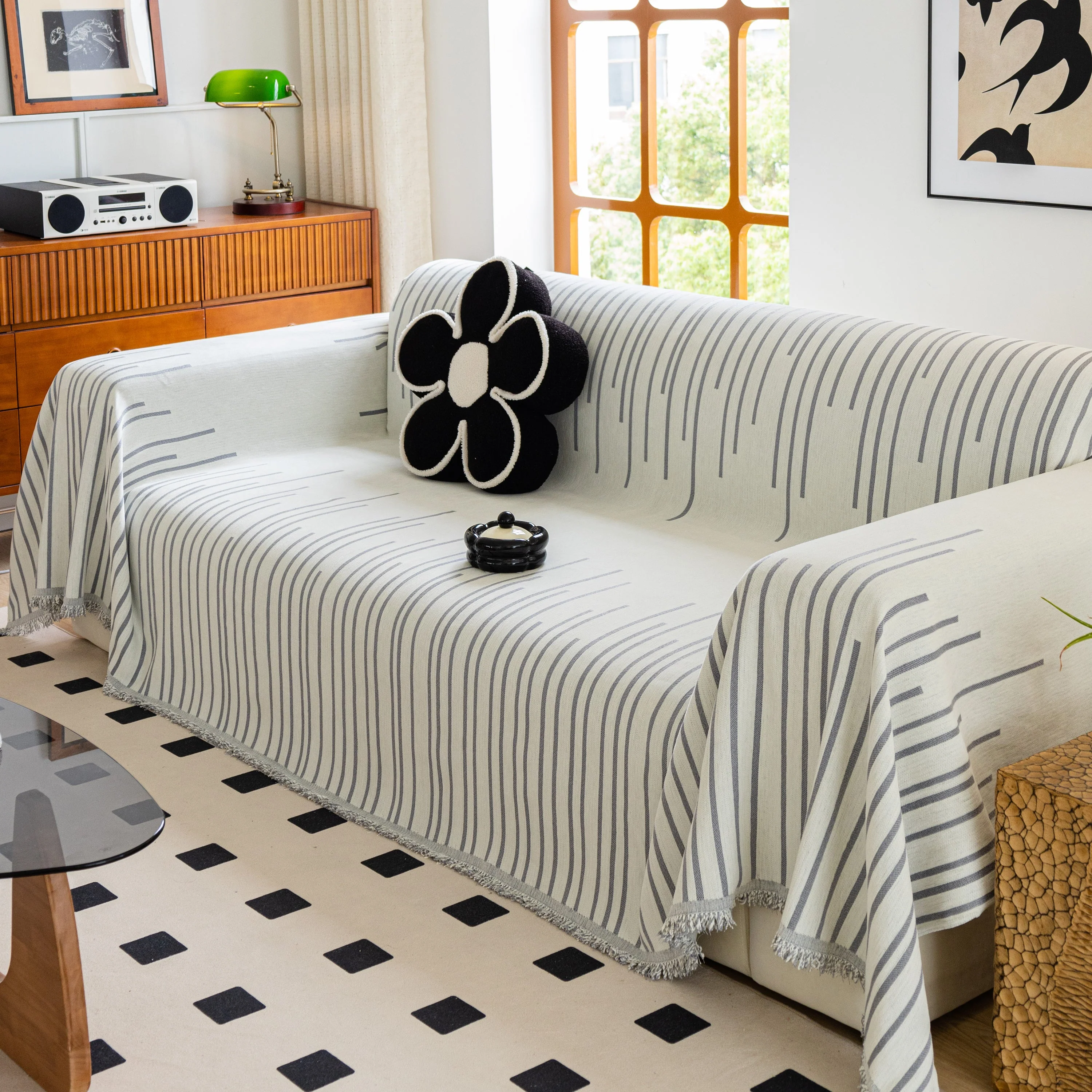 Boho Striped Jacquard Throw Sofa Slipcover Chenille Sofa Throws for Couches for Pets Kids Home Decor - Image 66