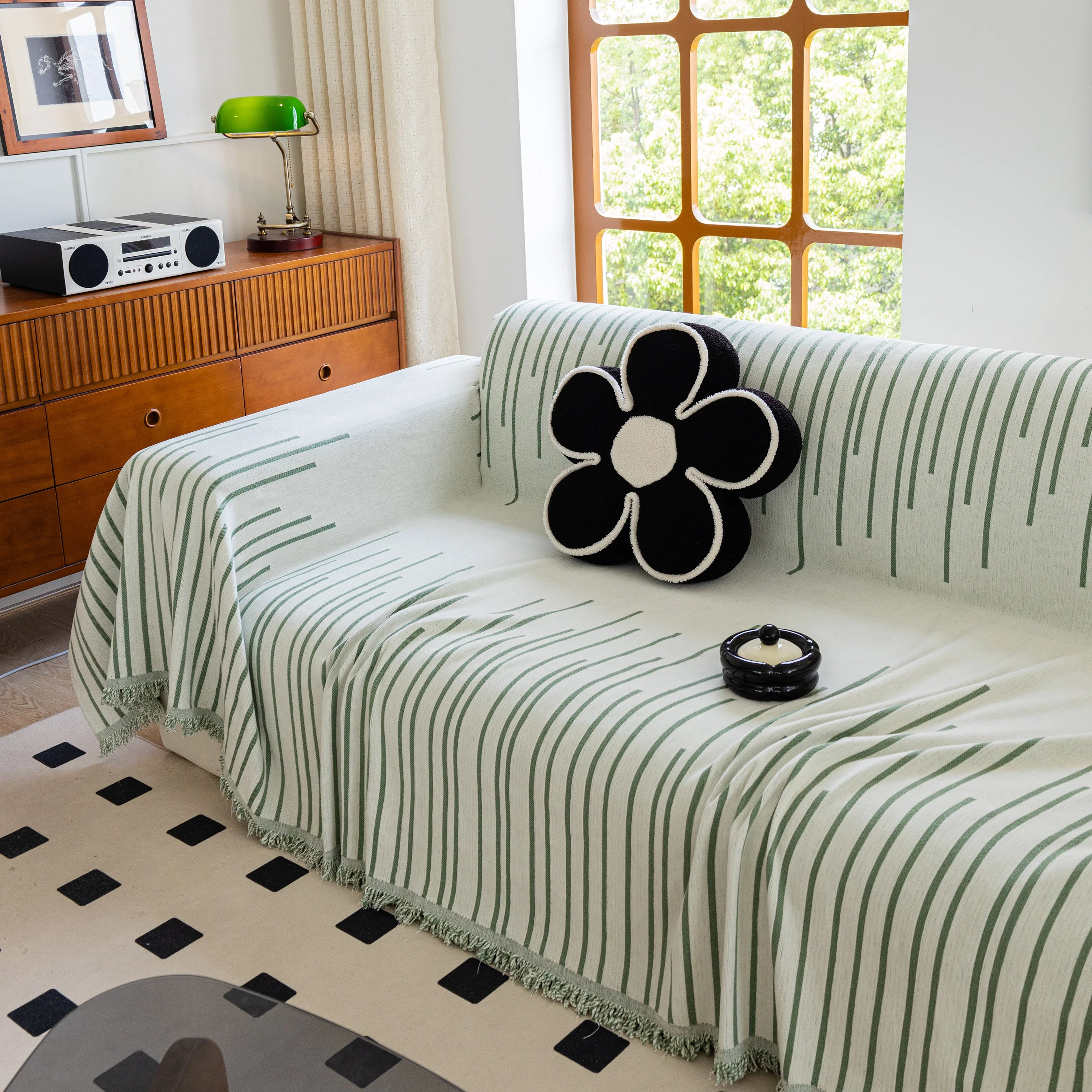Boho Striped Jacquard Throw Sofa Slipcover Chenille Sofa Throws for Couches for Pets Kids Home Decor - Image 78