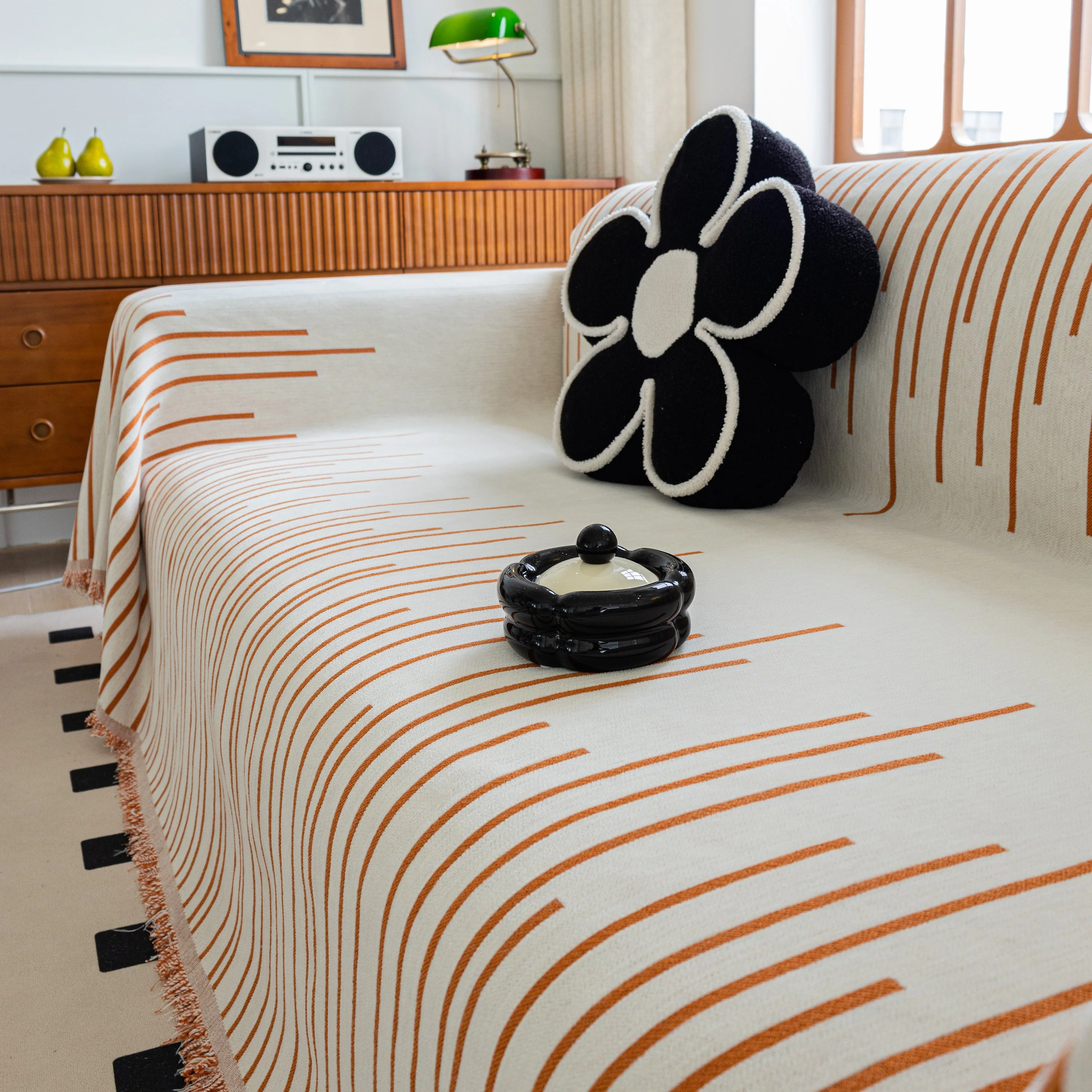 Boho Striped Jacquard Throw Sofa Slipcover Chenille Sofa Throws for Couches for Pets Kids Home Decor - Image 8