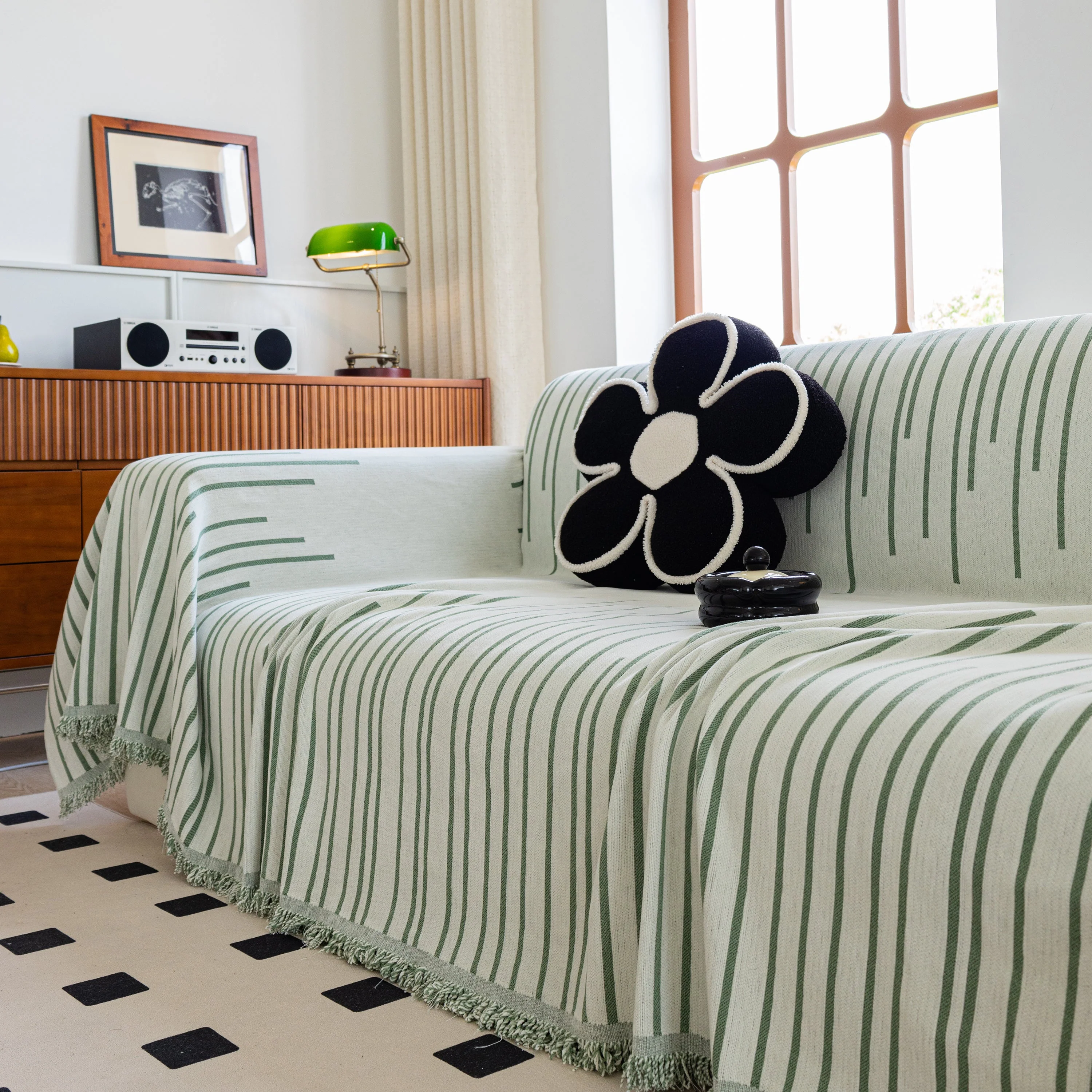 Boho Striped Jacquard Throw Sofa Slipcover Chenille Sofa Throws for Couches for Pets Kids Home Decor - Image 80