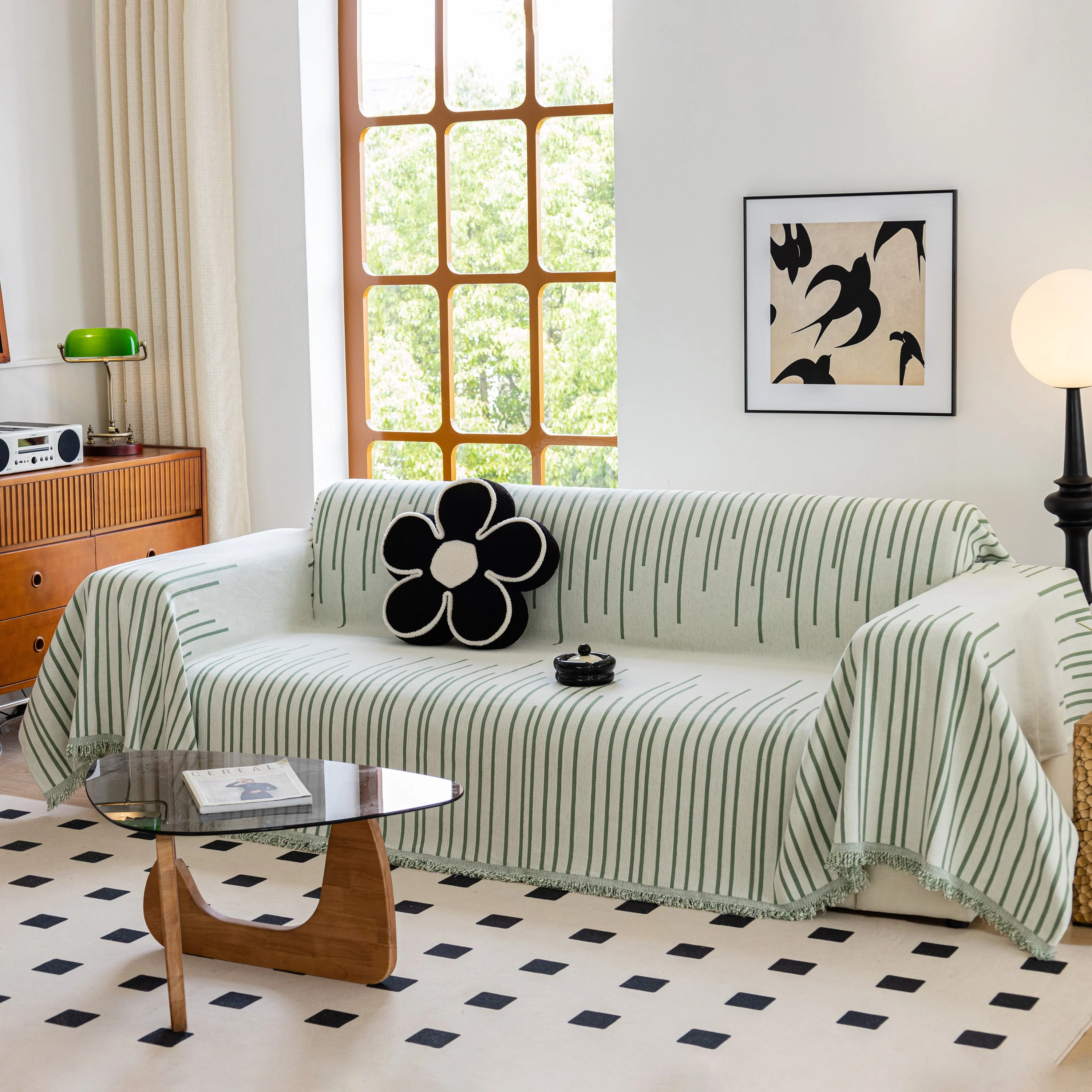 Boho Striped Jacquard Throw Sofa Slipcover Chenille Sofa Throws for Couches for Pets Kids Home Decor - Image 86