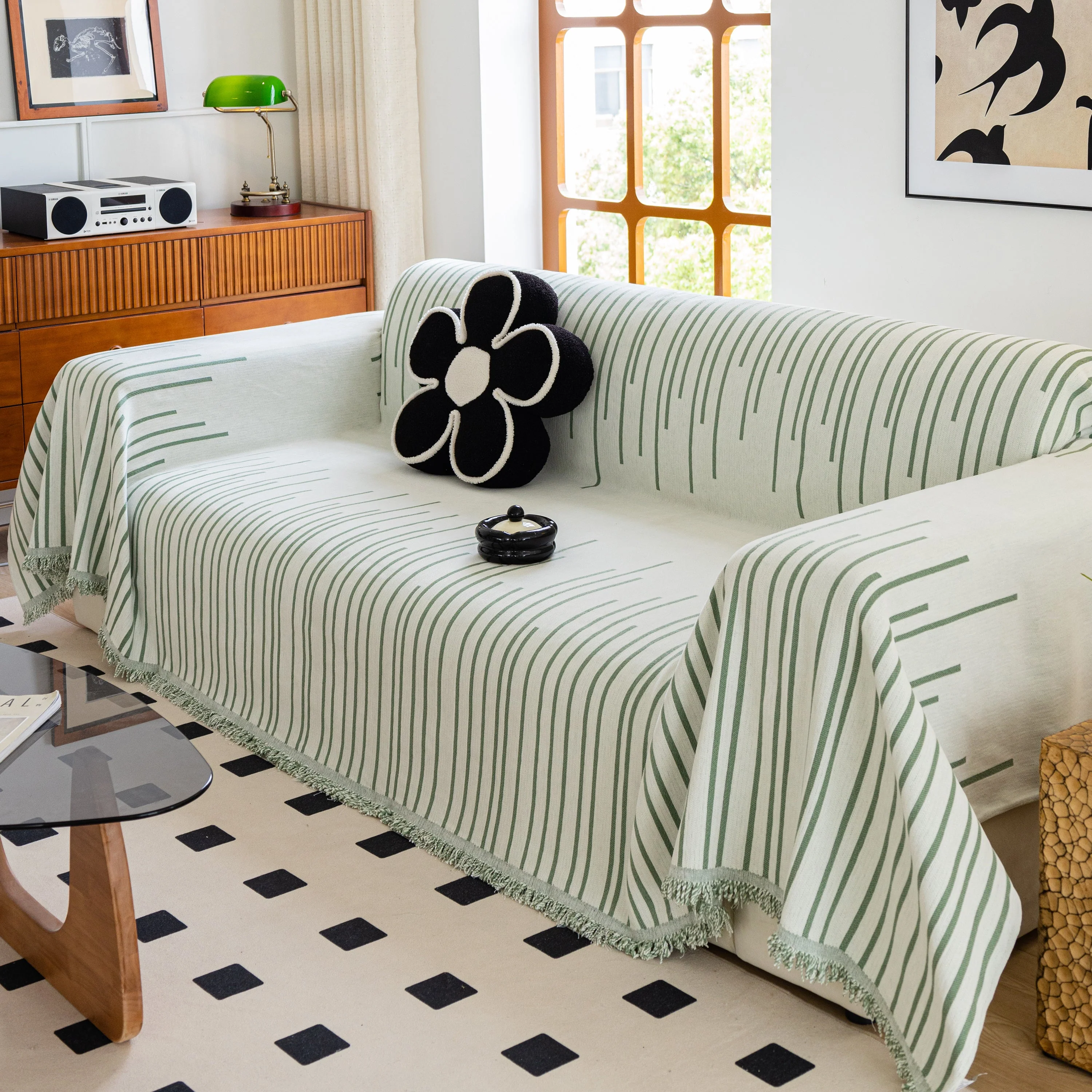 Boho Striped Jacquard Throw Sofa Slipcover Chenille Sofa Throws for Couches for Pets Kids Home Decor - Image 89